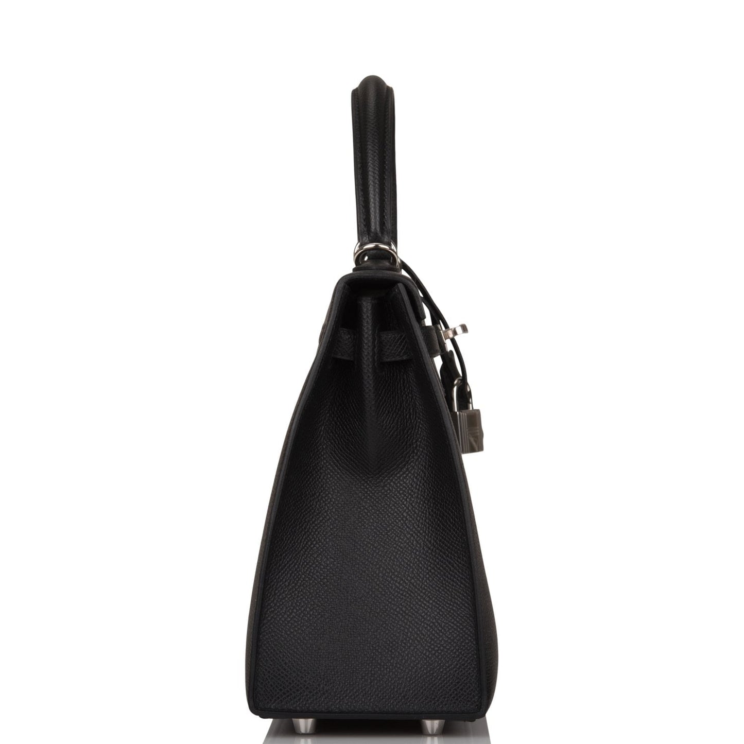 Hermes Kelly 25 Sellier Black Epsom Palladium Hardware