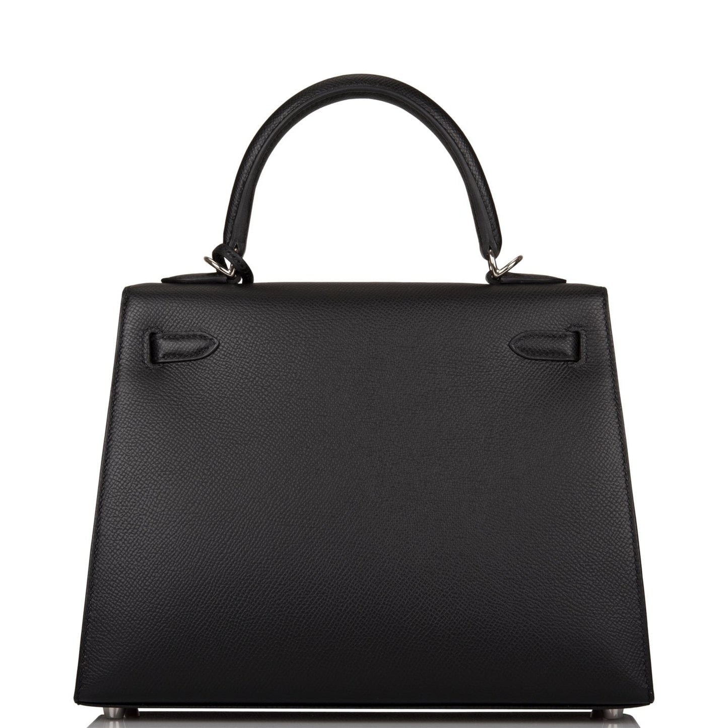 Hermes Kelly 25 Sellier Black Epsom Palladium Hardware