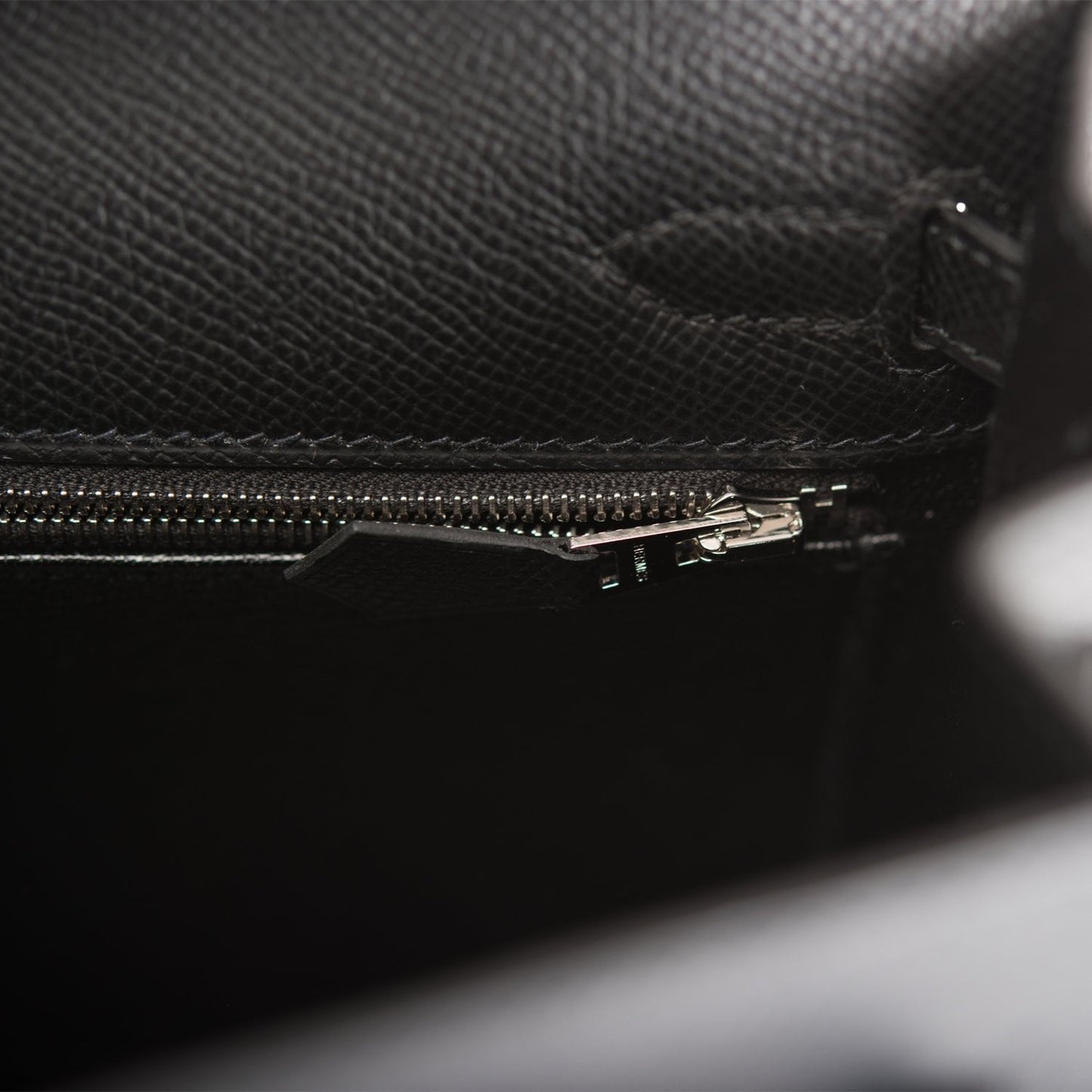 Hermes Kelly 25 Sellier Black Epsom Palladium Hardware
