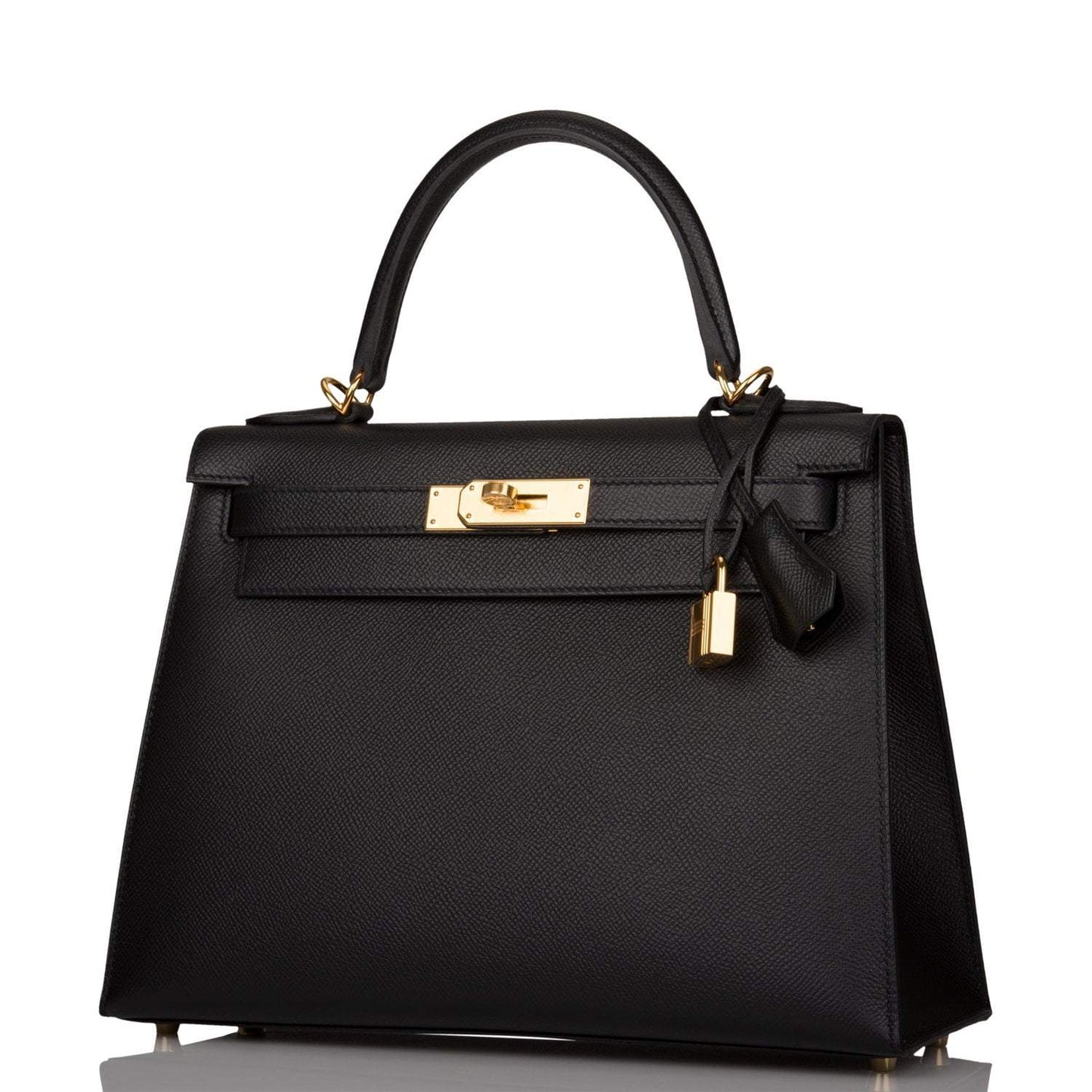 Hermes Kelly 28 Sellier Black Epsom Gold Hardware