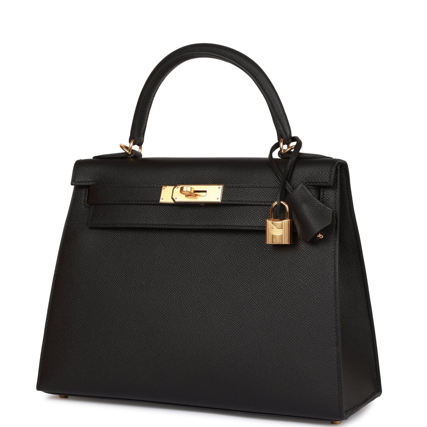 Hermes Kelly 28 Sellier Black Epsom Gold Hardware