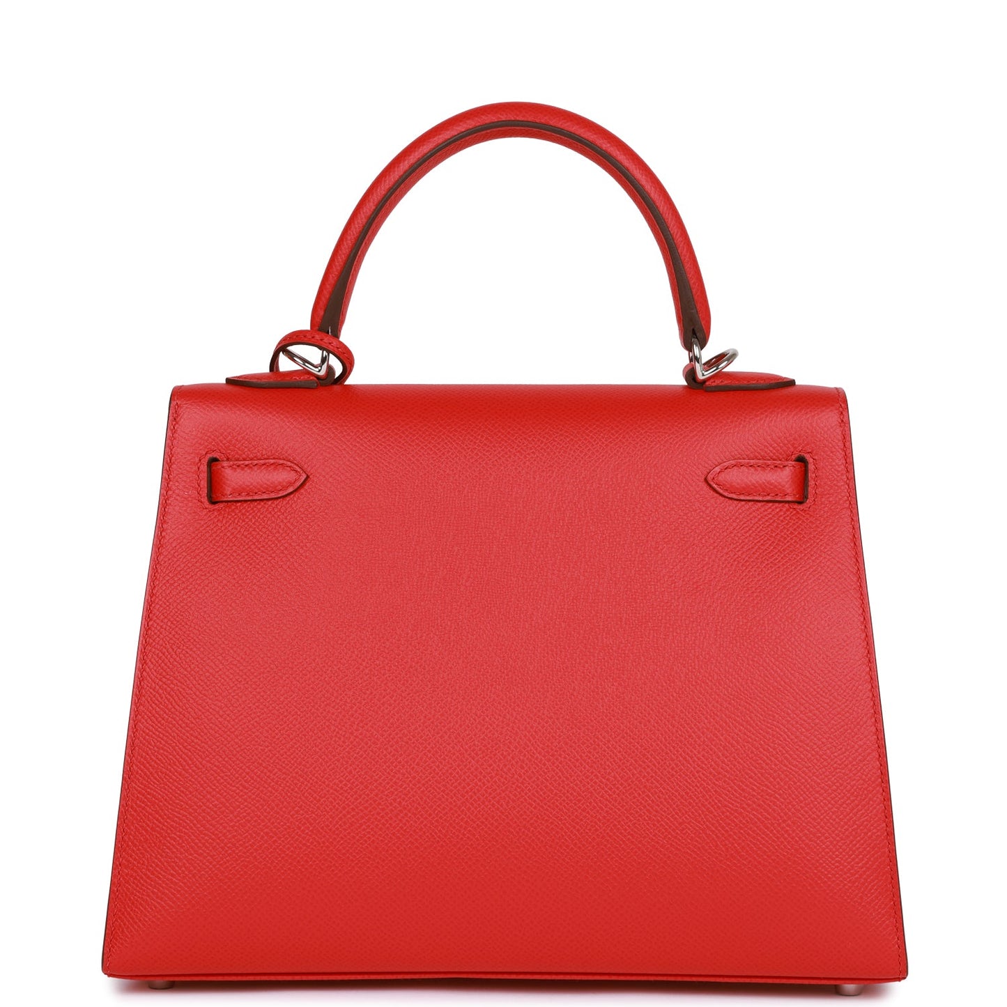 Hermes Kelly 25 Sellier Rouge de Coeur Verso Epsom Palladium Hardware