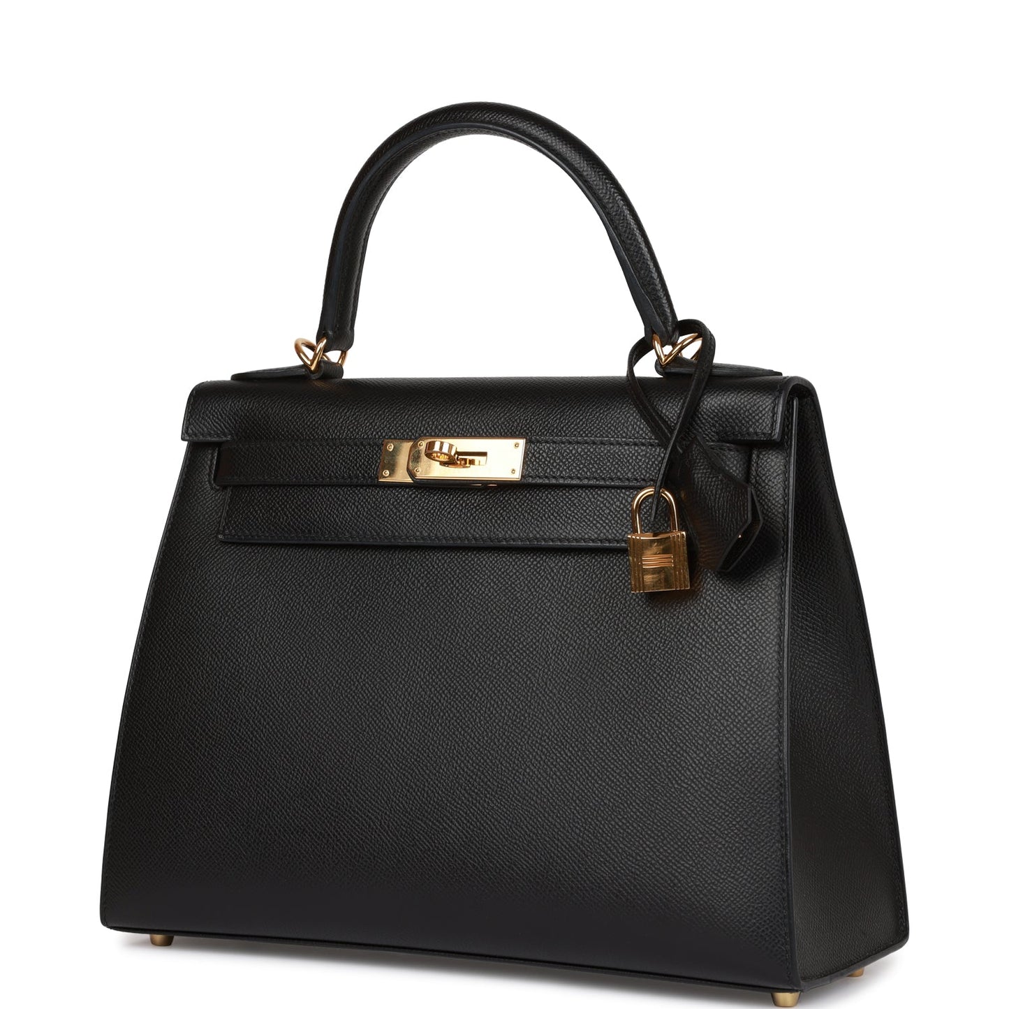 Hermes Kelly 28 Sellier Black Epsom Gold Hardware