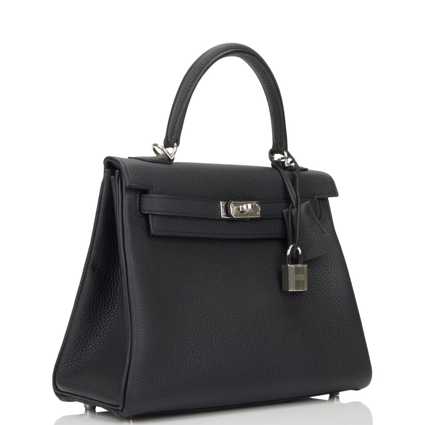 Hermes Kelly 25 Retourne Black Togo Palladium Hardware