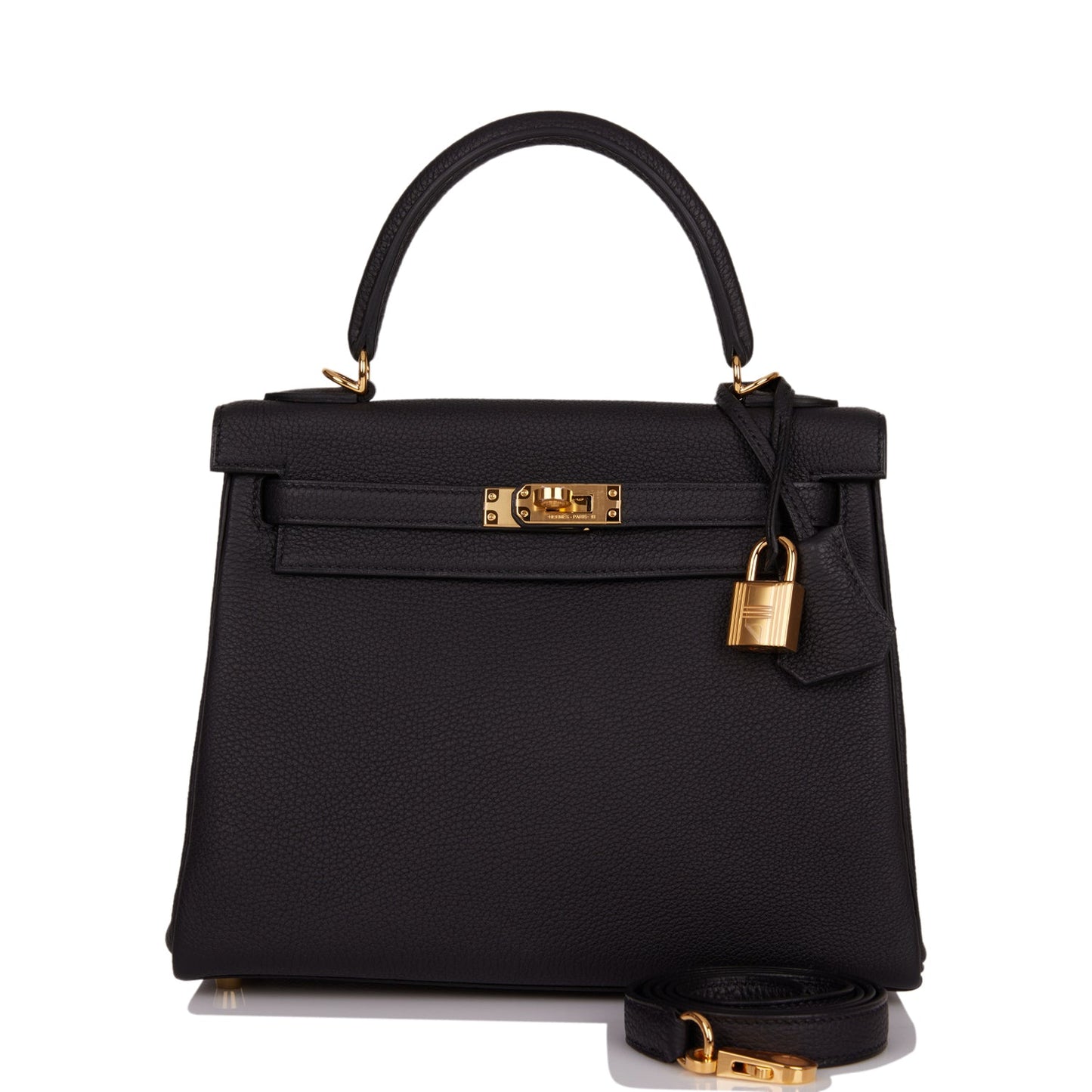 Hermes Kelly 25 Retourne Black Togo Gold Hardware