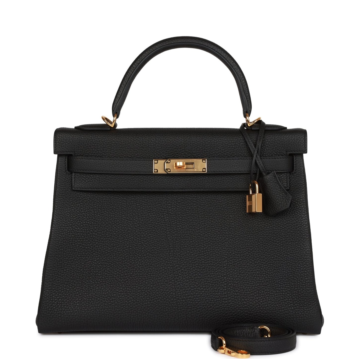 Hermes Kelly 32 Retourne Black Togo Gold Hardware