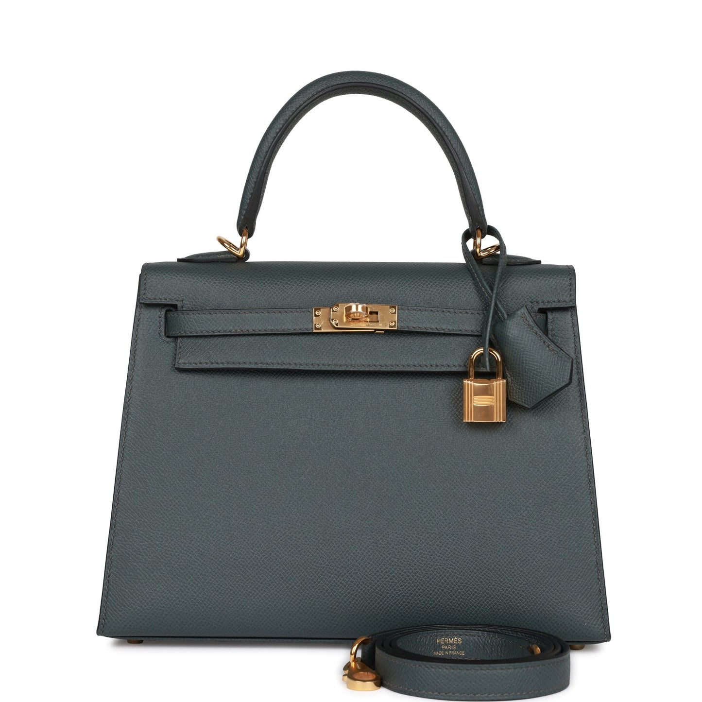 Hermes Kelly 25 Sellier Bleu Orage Epsom Gold Hardware