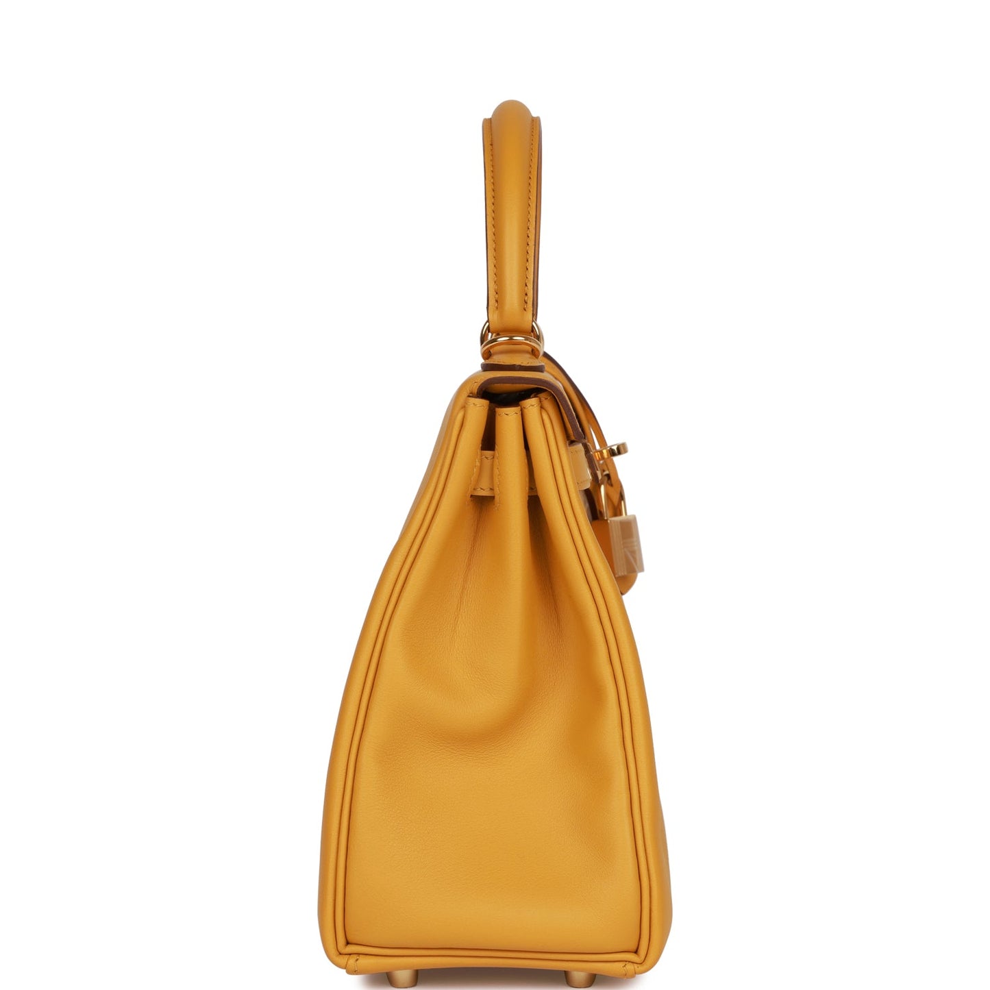 Hermes Kelly 25 Retourne Jaune Ambre Swift Gold Hardware