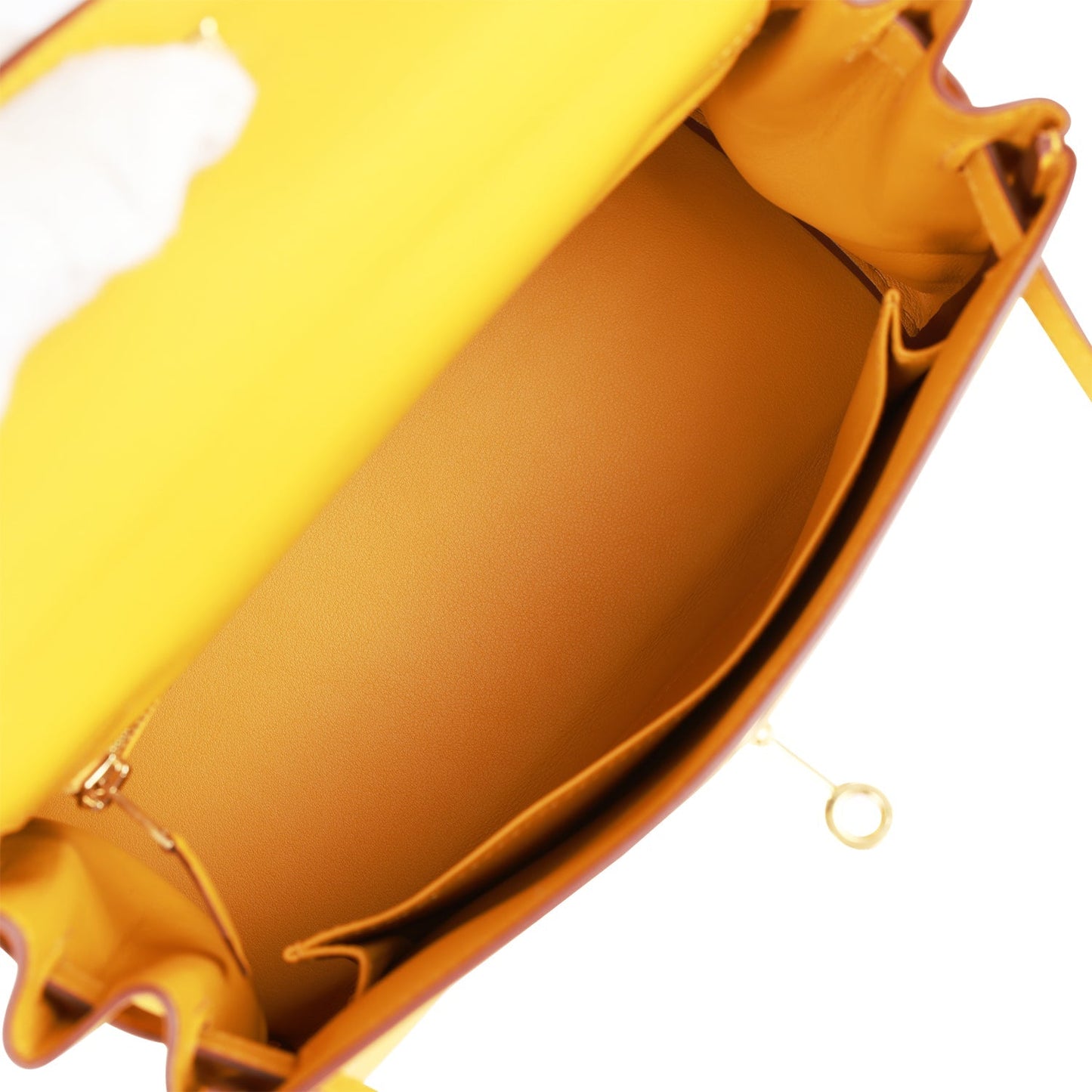 Hermes Kelly 25 Retourne Jaune Ambre Swift Gold Hardware