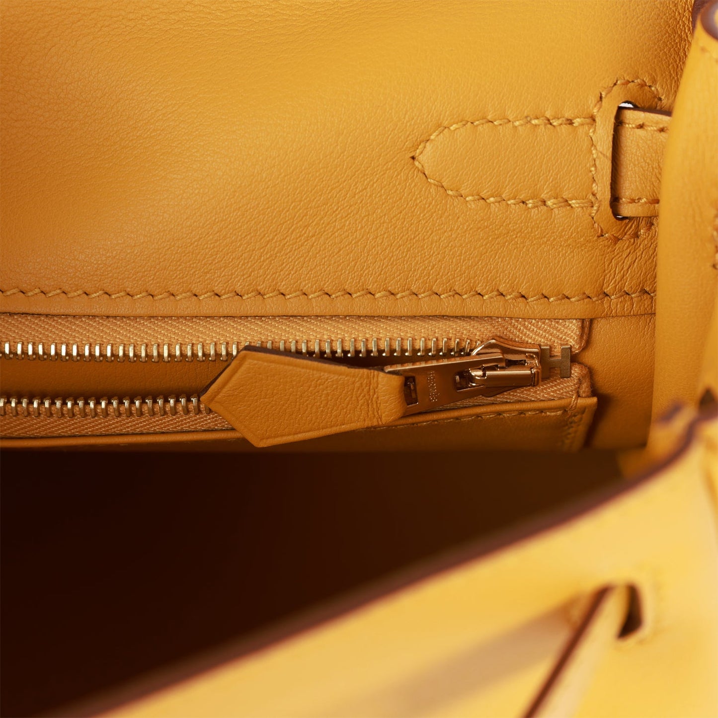 Hermes Kelly 25 Retourne Jaune Ambre Swift Gold Hardware