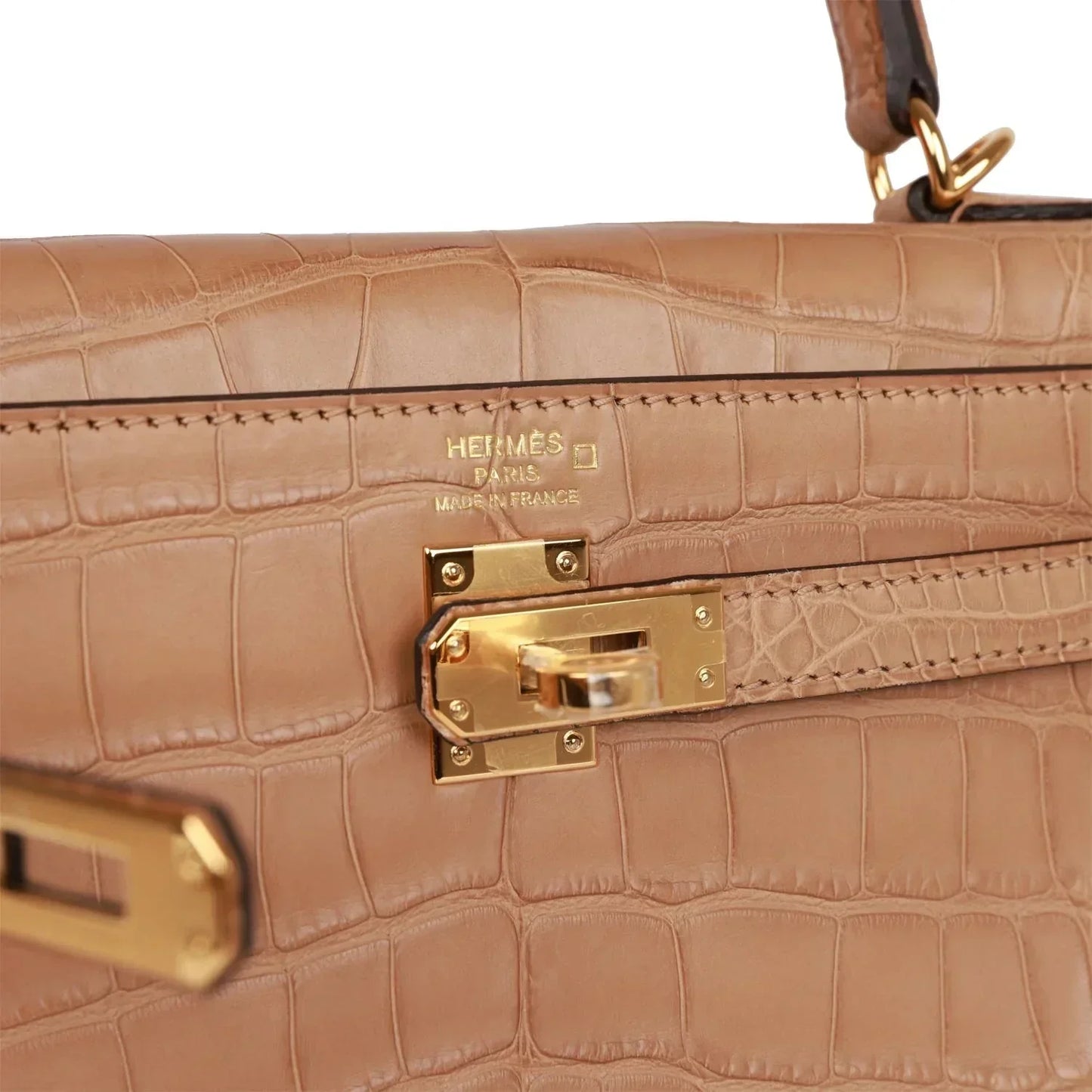 Hermes Kelly 25 Retourne Chai Matte Alligator Gold Hardware