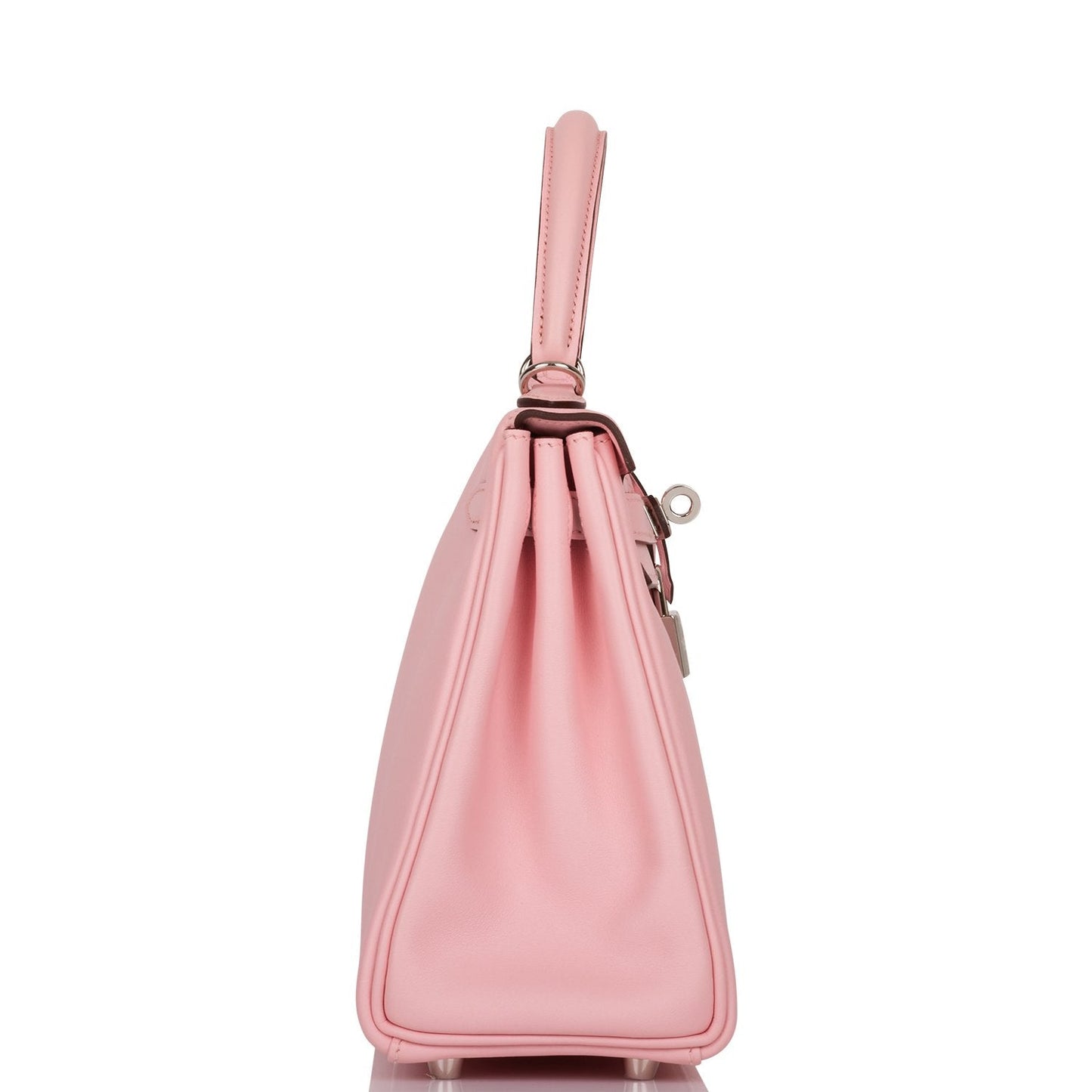 Hermes Kelly 25 Retourne Rose Sakura Swift Palladium Hardware