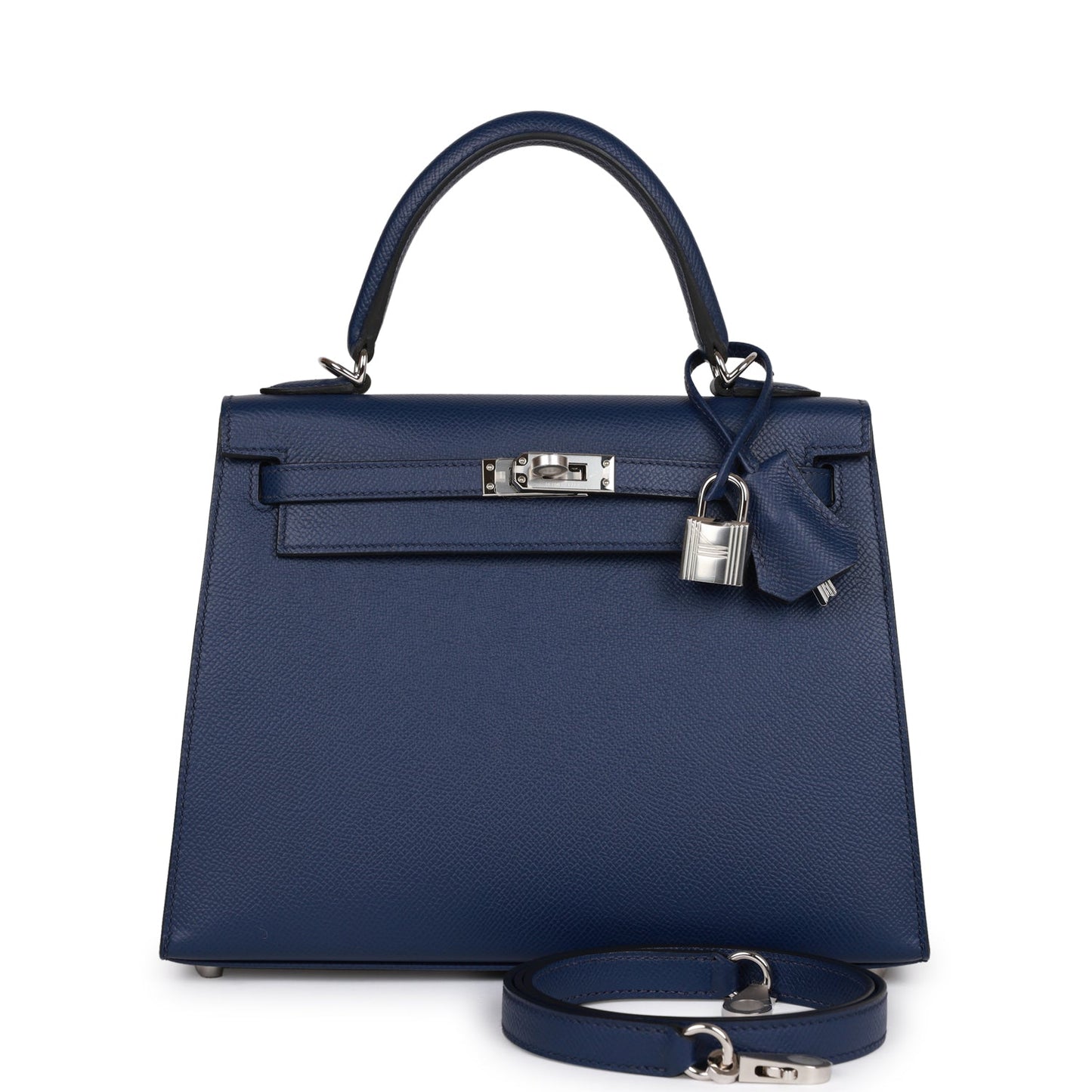 Hermes Kelly 25 Sellier Bleu Saphir Epsom Palladium Hardware