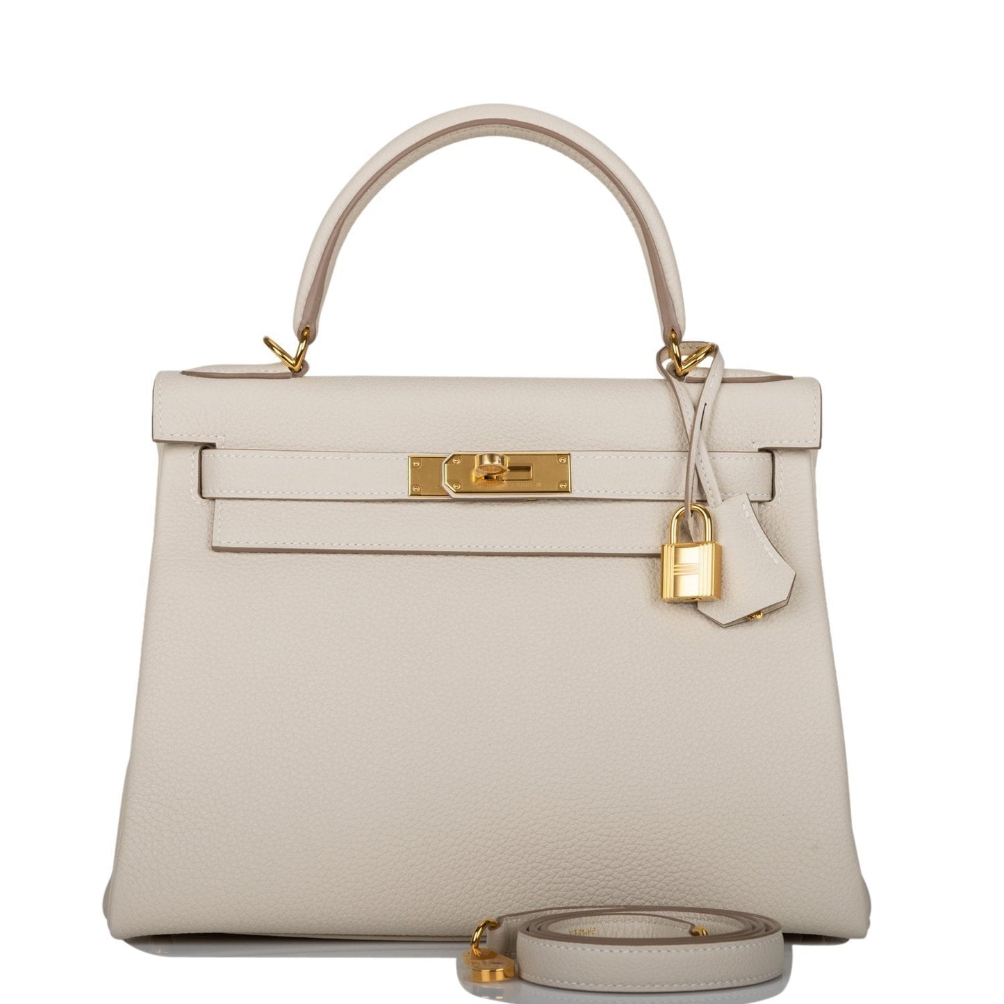 Hermes Kelly 28 Retourne Craie Togo Gold Hardware