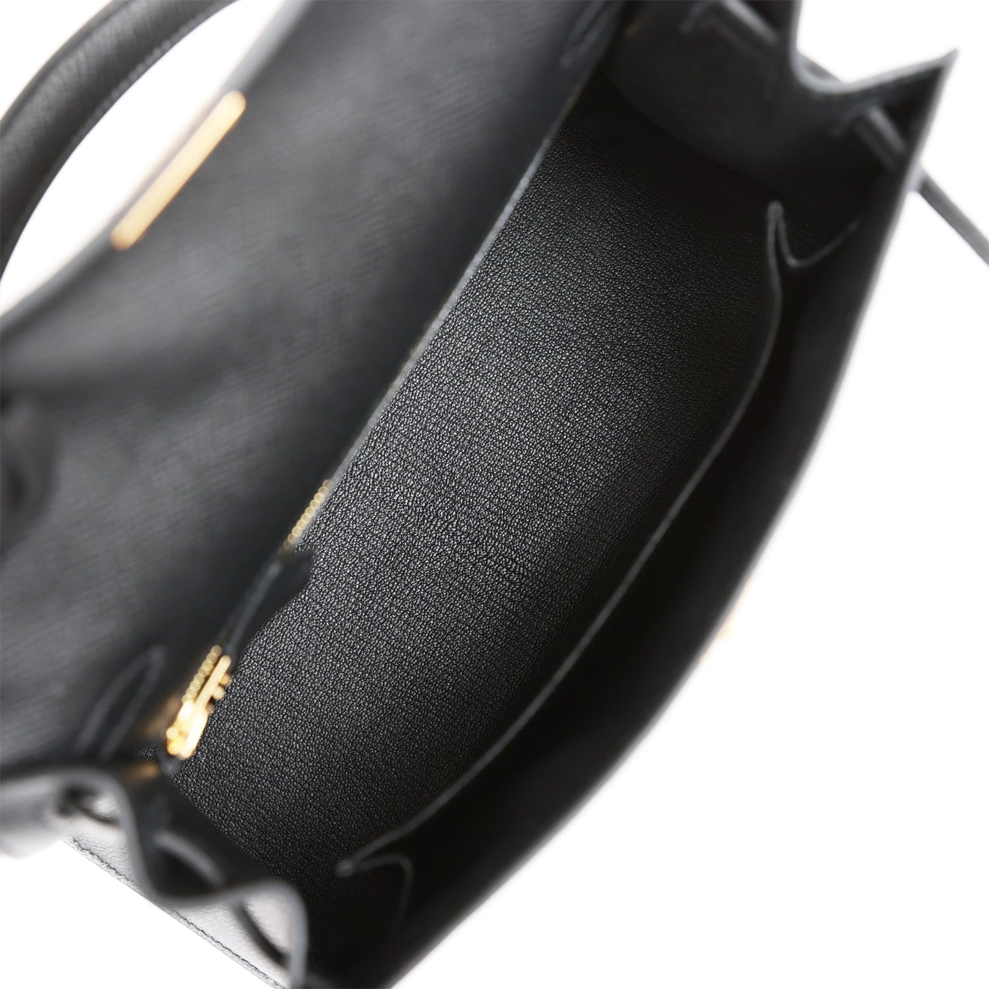 Hermes Kelly 25 Sellier Black Epsom Gold Hardware
