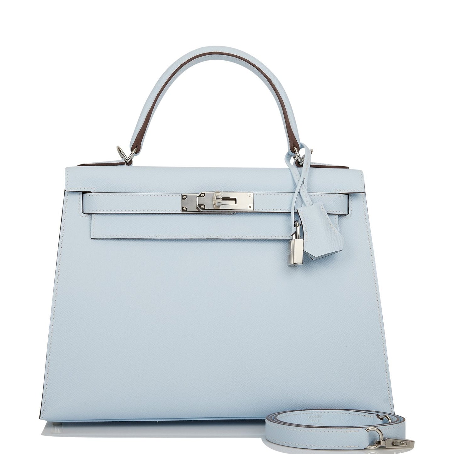 Hermes Kelly 28 Sellier Bleu Brume Epsom Palladium Hardware