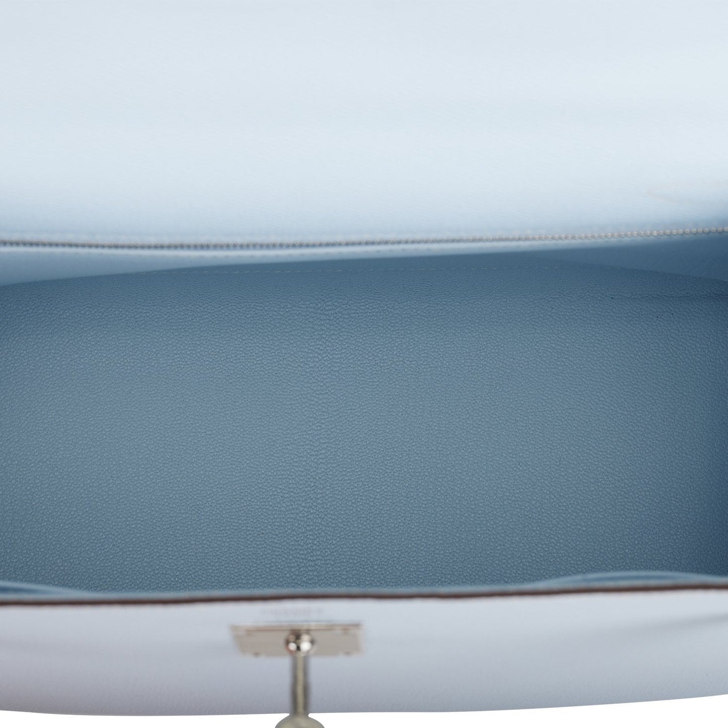 Hermes Kelly 28 Sellier Bleu Brume Epsom Palladium Hardware