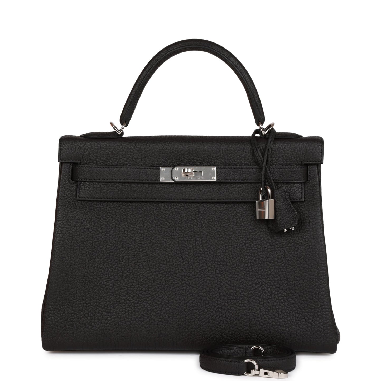 Hermes Kelly 32cm Retourne Black Togo Palladium Hardware