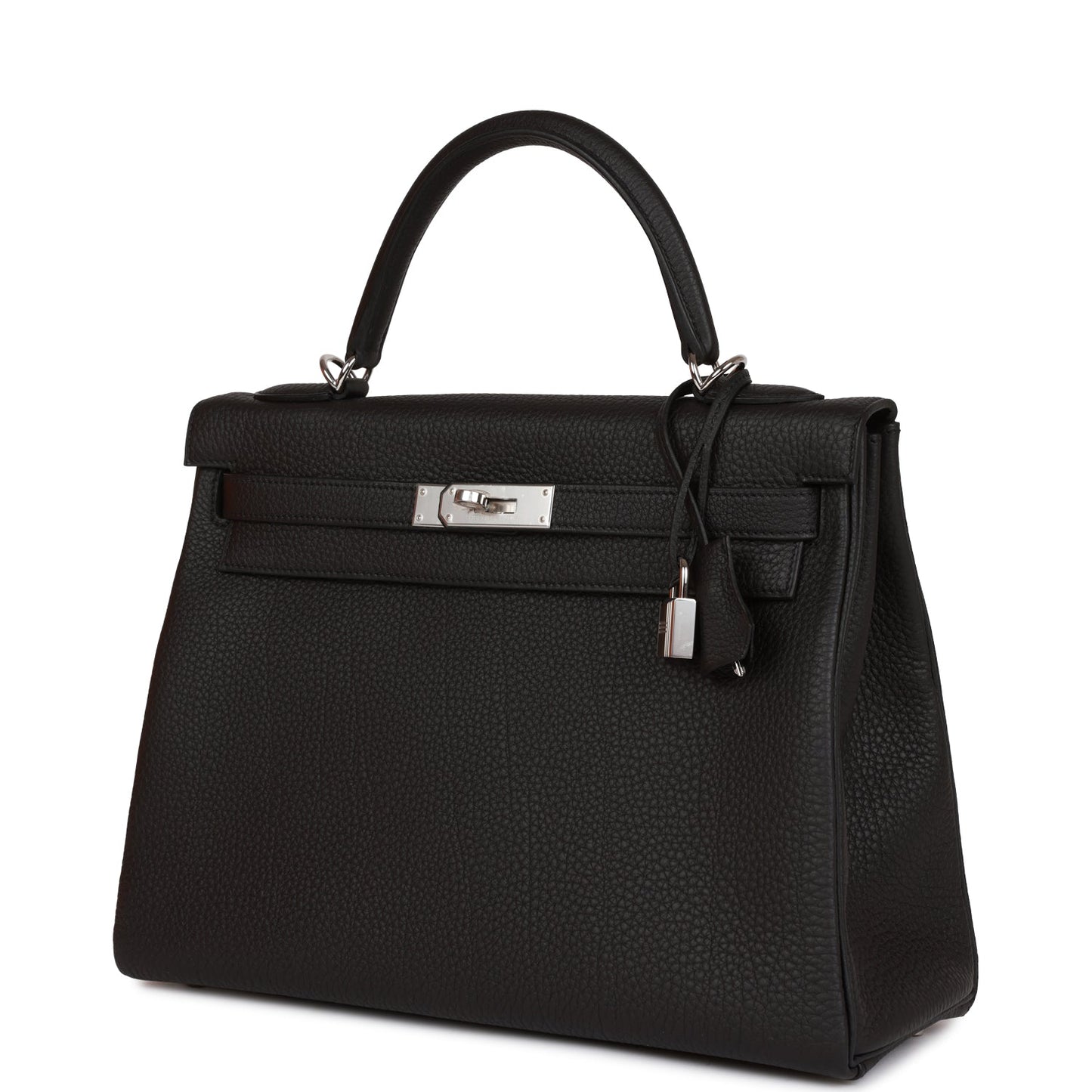 Hermes Kelly 32cm Retourne Black Togo Palladium Hardware
