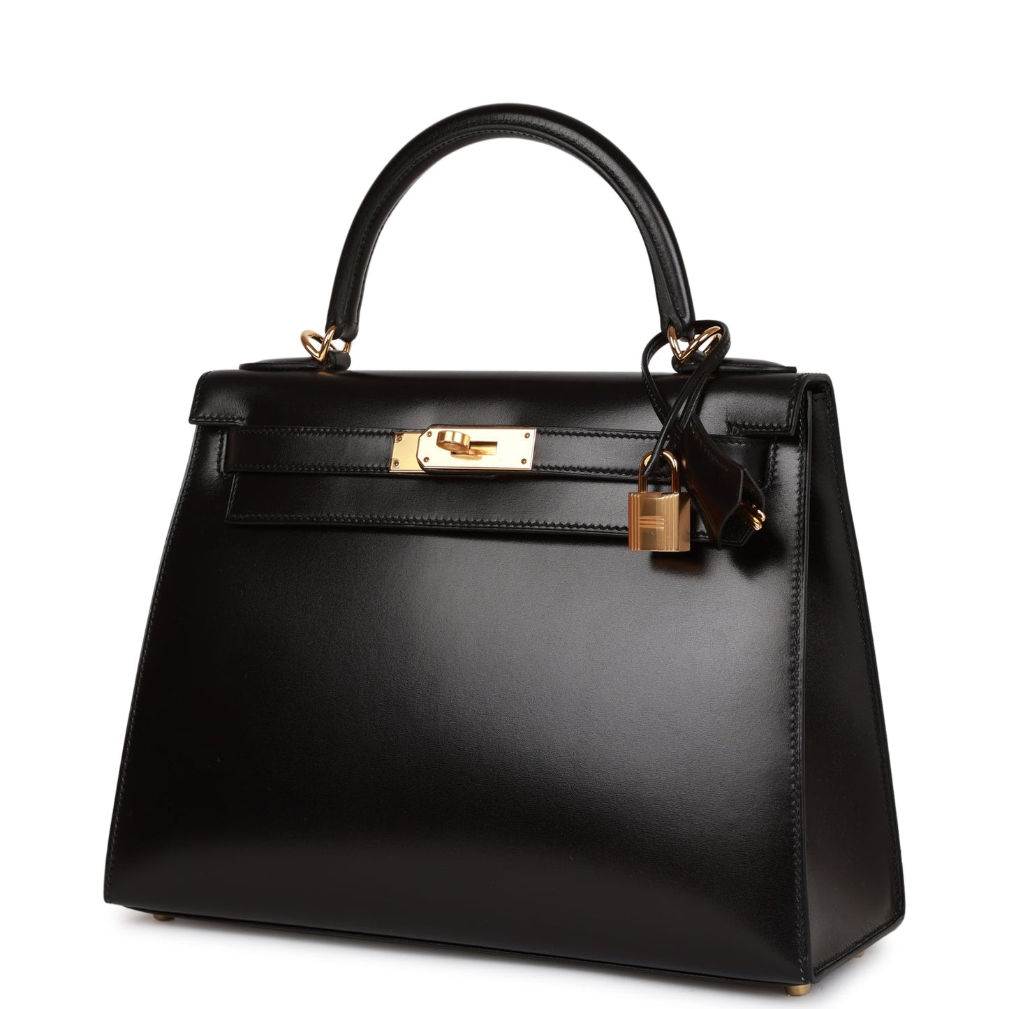 Hermes Kelly 28 Sellier Black Box Gold Hardware