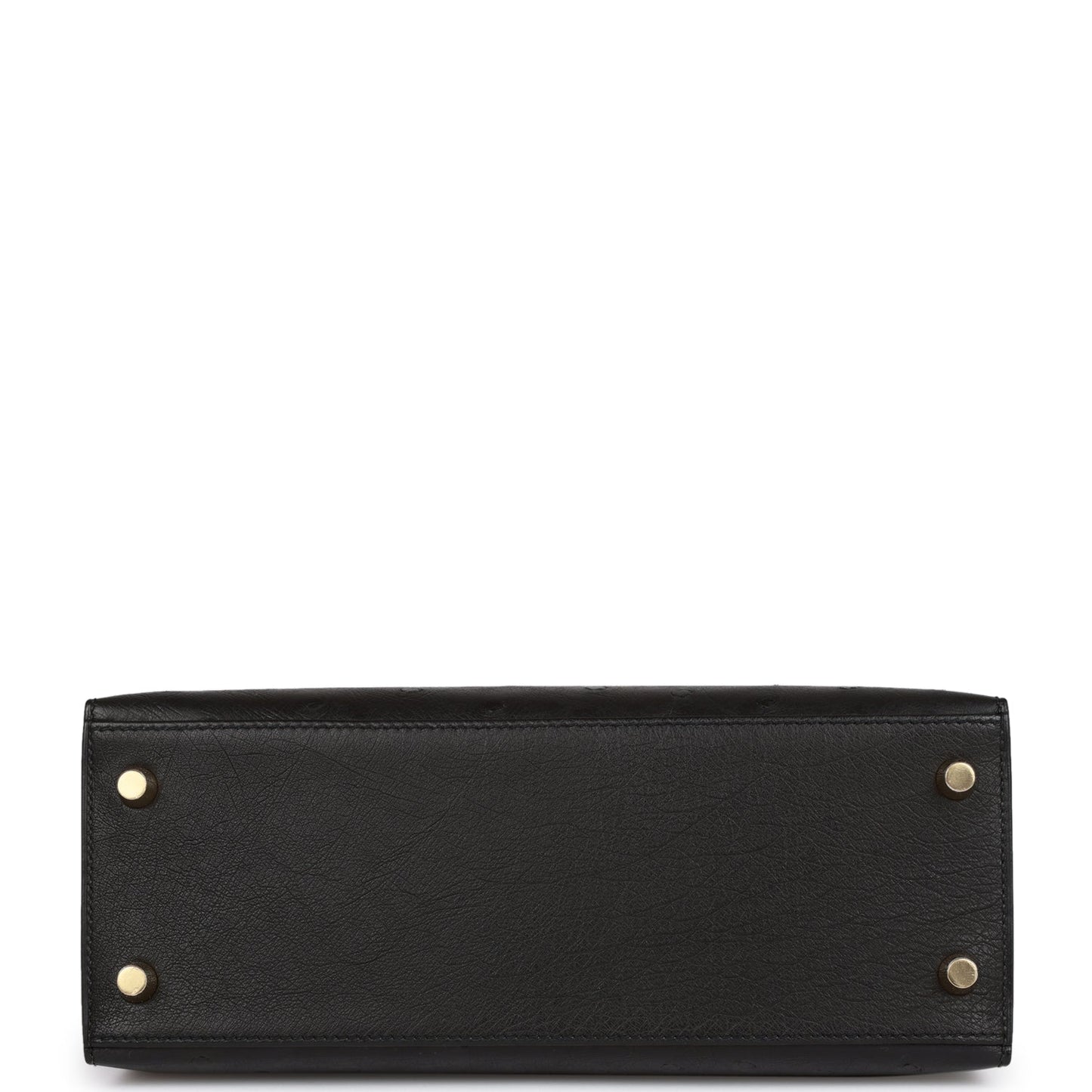 Hermes Kelly 25 Sellier Black Ostrich Gold Hardware