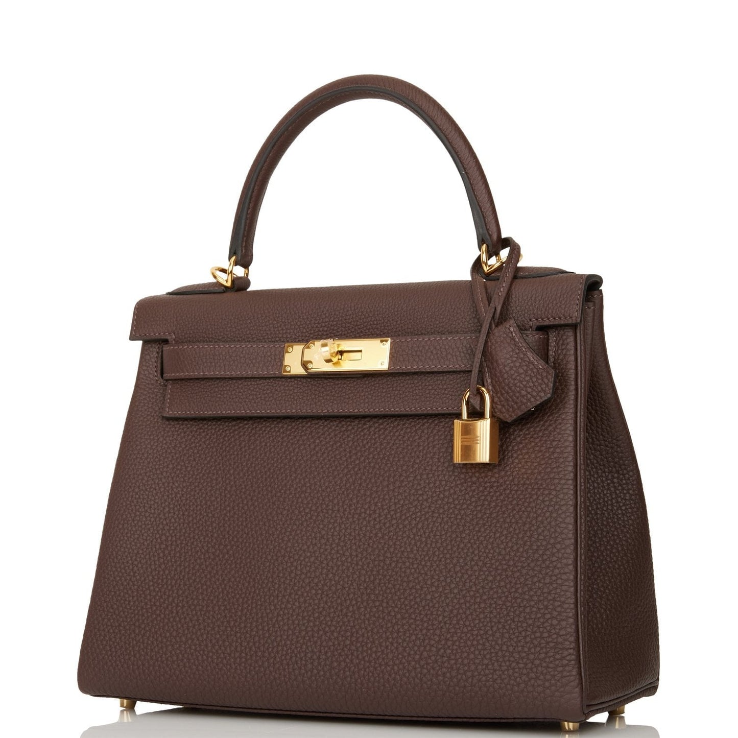 Hermes Kelly 28 Retourne Chocolate Togo Gold Hardware
