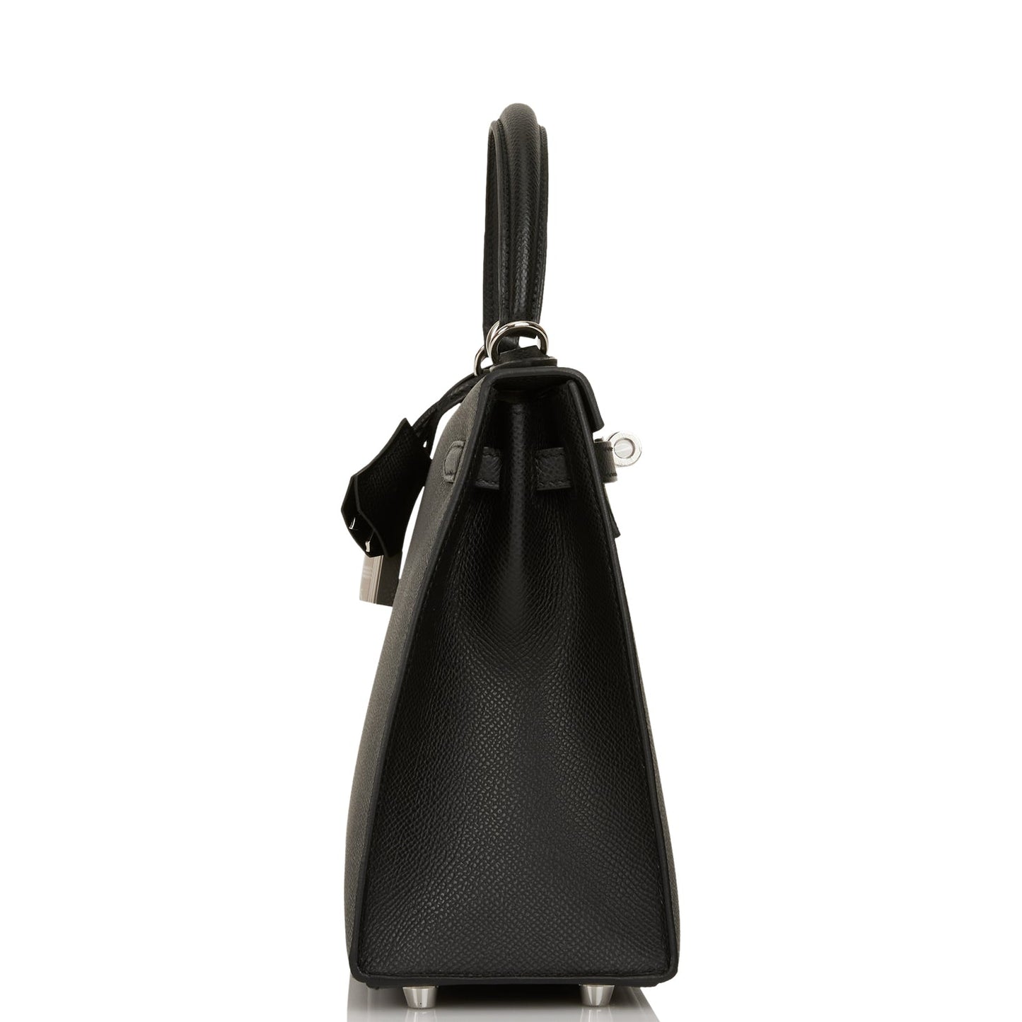 Hermes Kelly 25 Sellier Black Epsom Palladium Hardware
