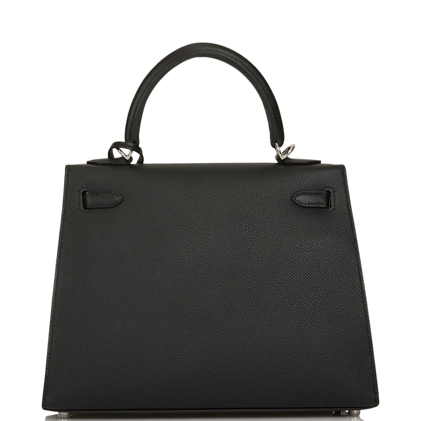 Hermes Kelly 25 Sellier Black Epsom Palladium Hardware