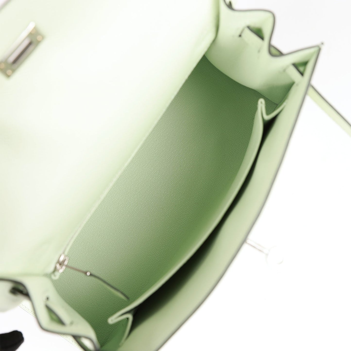 Hermes Kelly 25 Sellier Vert Fizz Epsom Palladium Hardware