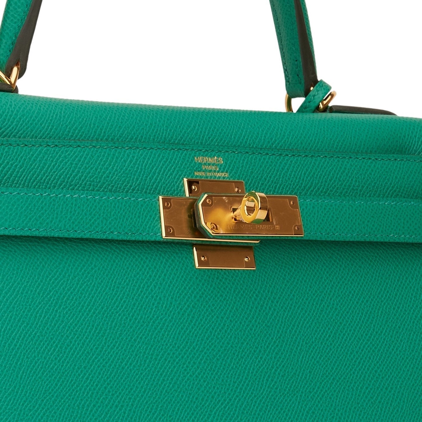 Hermes Kelly 28 Sellier Vert Jade Epsom Gold Hardware
