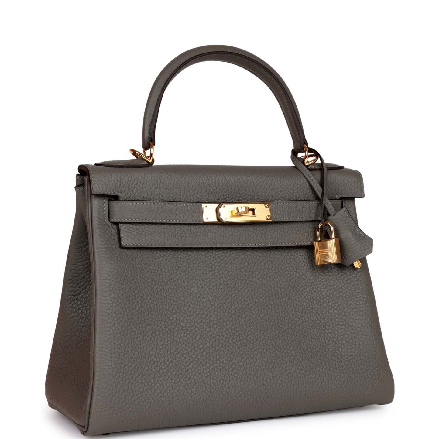 Hermes Kelly 28 Retourne Gris Meyer Clemence Gold Hardware