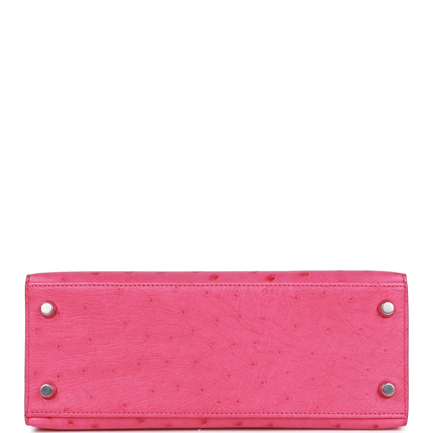 Hermes Kelly 25 Sellier Rose Tyrien Verso Ostrich Palladium Hardware