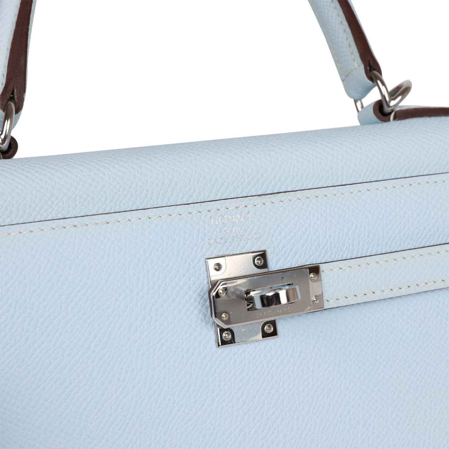 Hermes Kelly 25 Sellier Bleu Brume Epsom Palladium Hardware