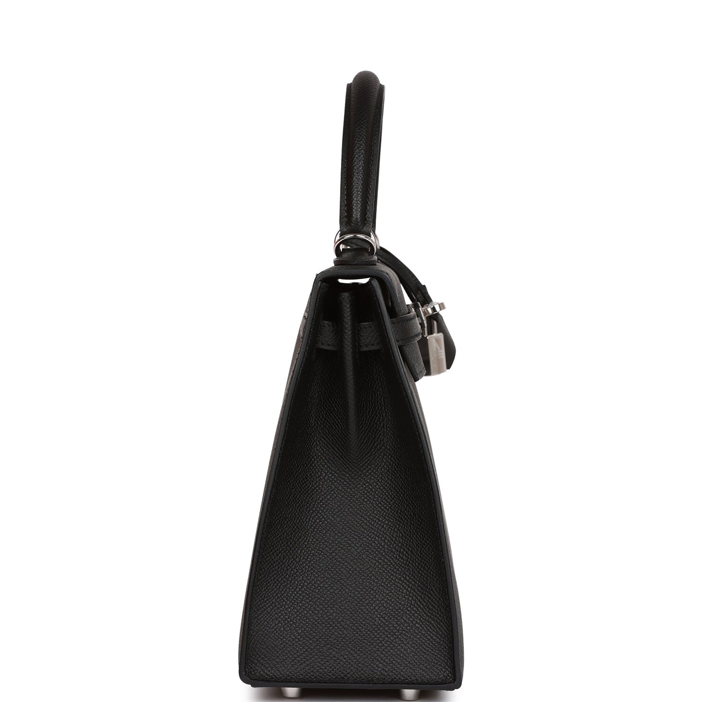 Hermes Kelly 25 Sellier Black Epsom Palladium Hardware