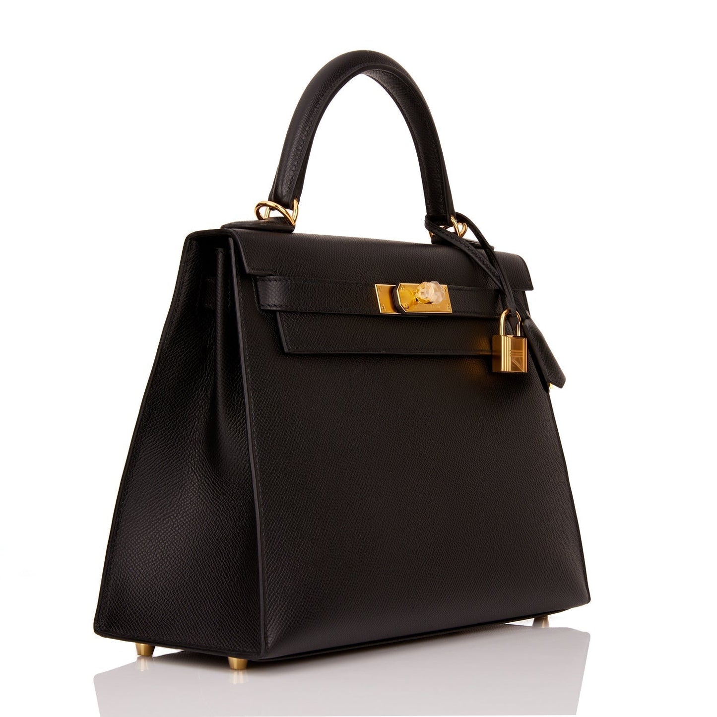 Hermes Kelly 28 Sellier Black Epsom Gold Hardware