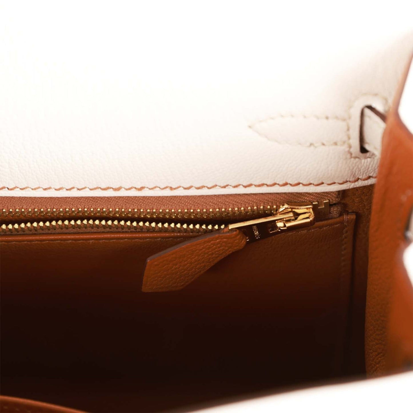 Hermes Kelly 25 Sellier Nata Verso Chevre Brushed Gold Hardware
