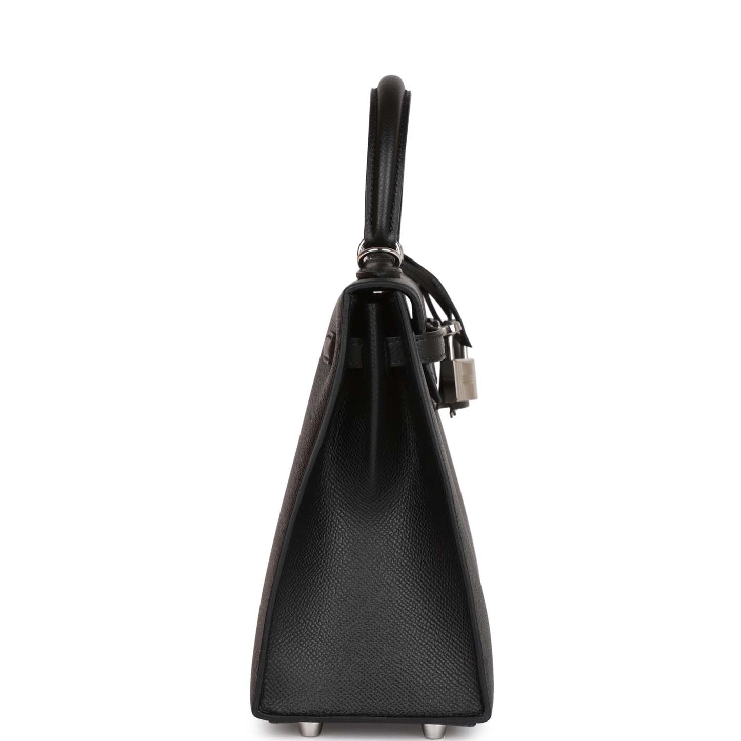 Hermes Kelly 25 Sellier Black Epsom Palladium Hardware