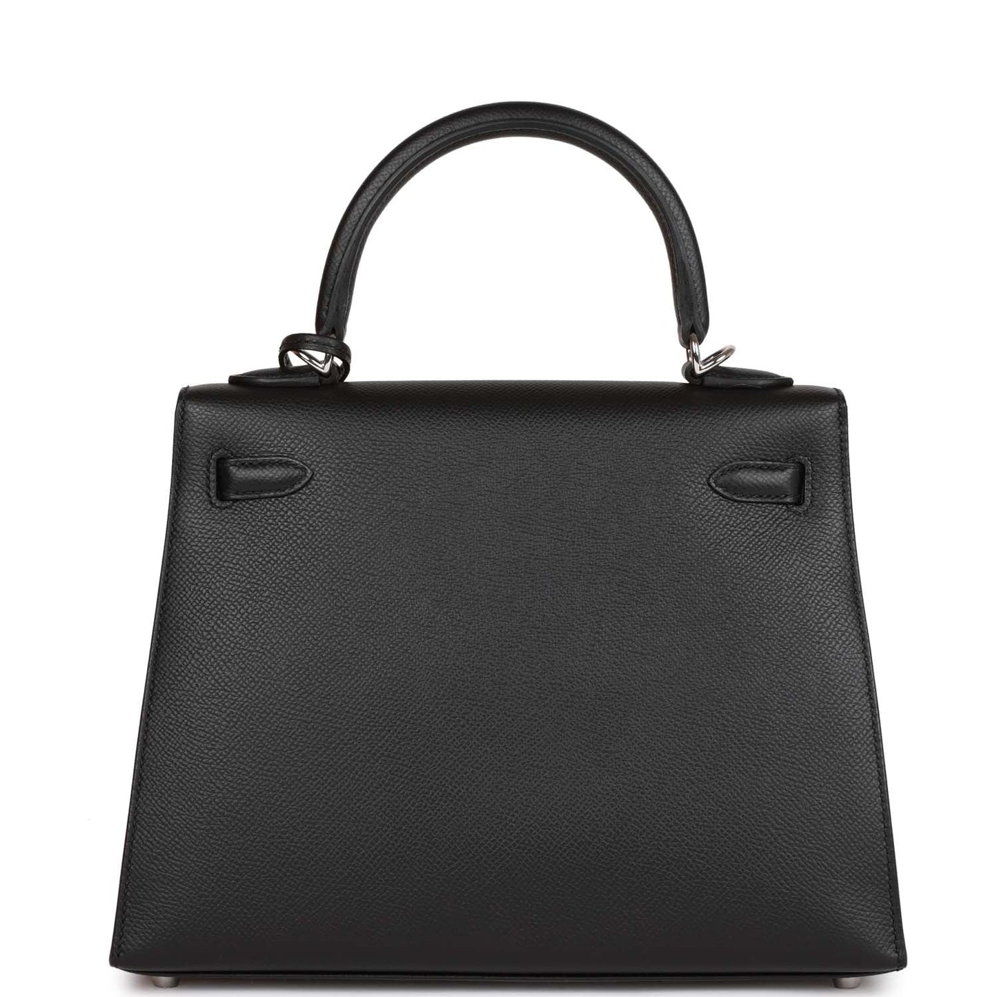 Hermes Kelly 25 Sellier Black Epsom Palladium Hardware