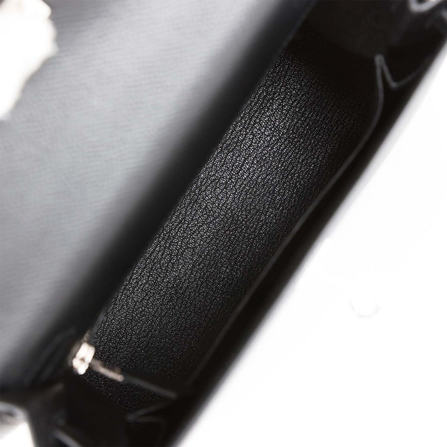 Hermes Kelly 25 Sellier Black Epsom Palladium Hardware