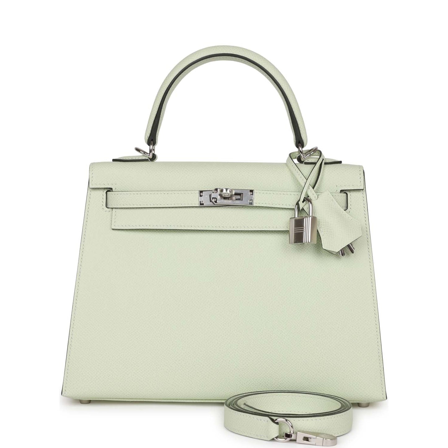 Hermes Kelly 25 Sellier Vert Fizz Epsom Palladium Hardware