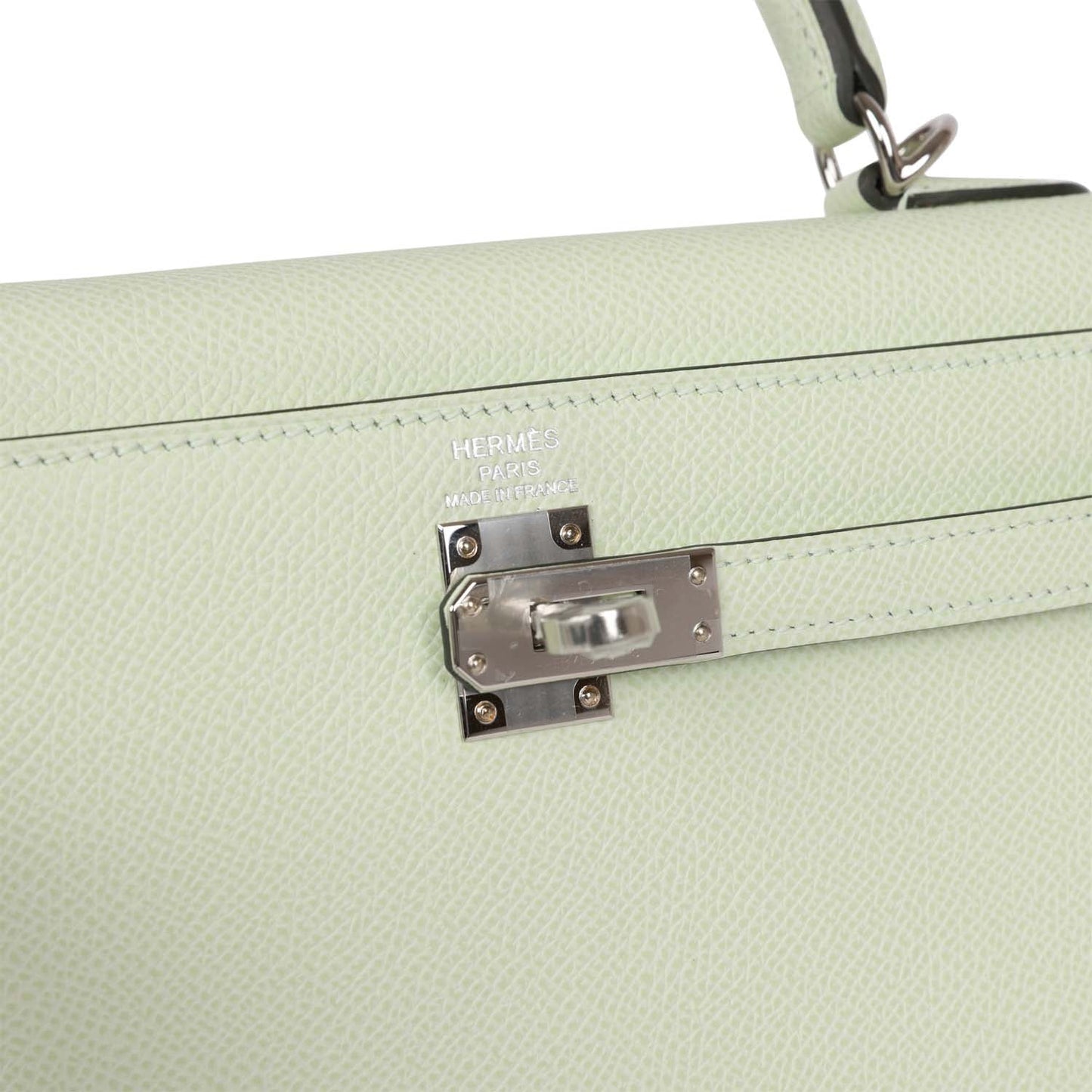Hermes Kelly 25 Sellier Vert Fizz Epsom Palladium Hardware