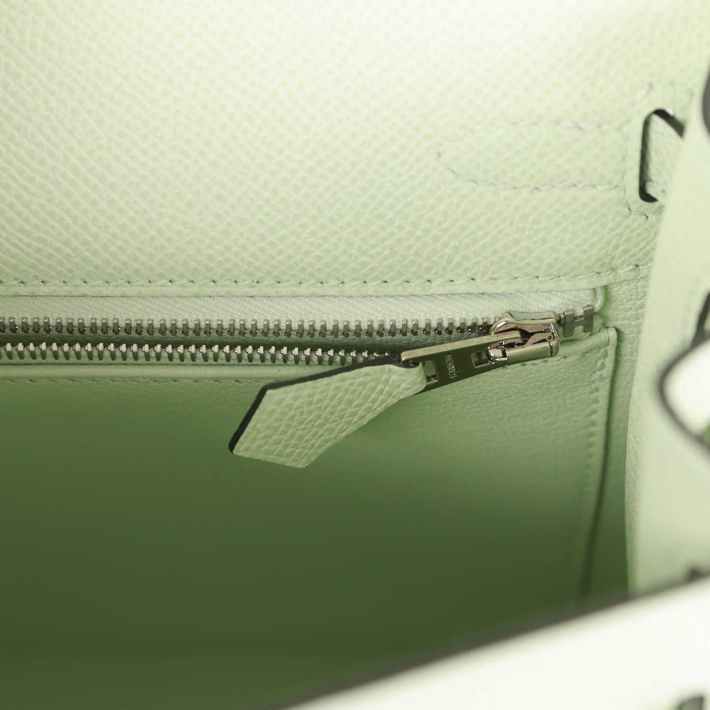 Hermes Kelly 25 Sellier Vert Fizz Epsom Palladium Hardware