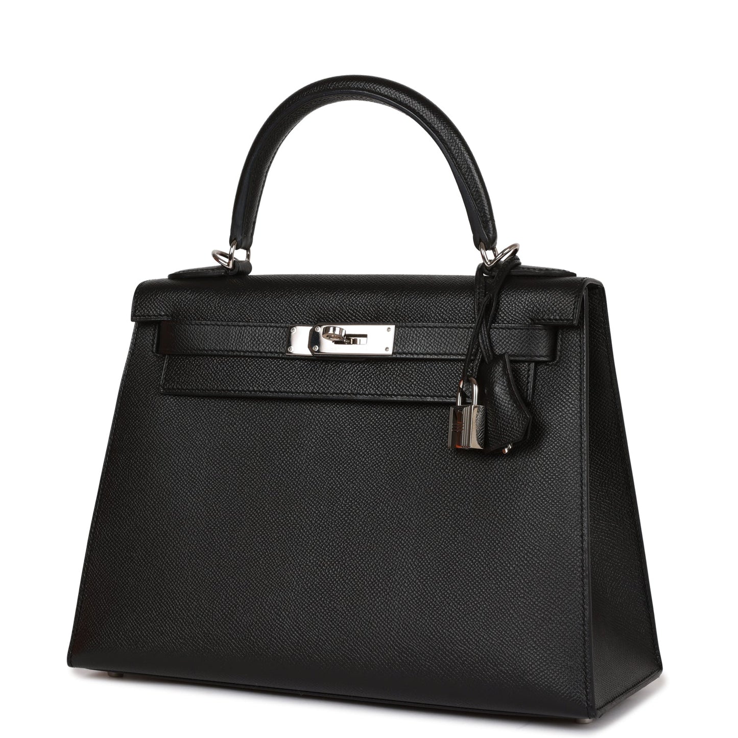 Hermes Kelly 28 Sellier Black Epsom Palladium Hardware
