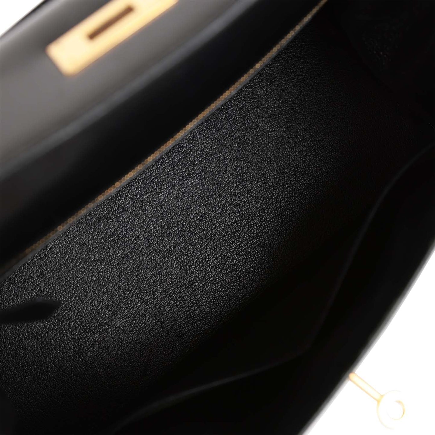 Hermes Kelly 28 Sellier Black Box Gold Hardware
