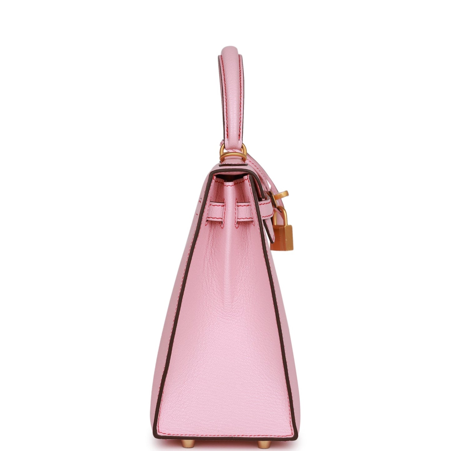 Hermes Kelly 25 Sellier Rose Sakura Chevre Brushed Gold Hardware