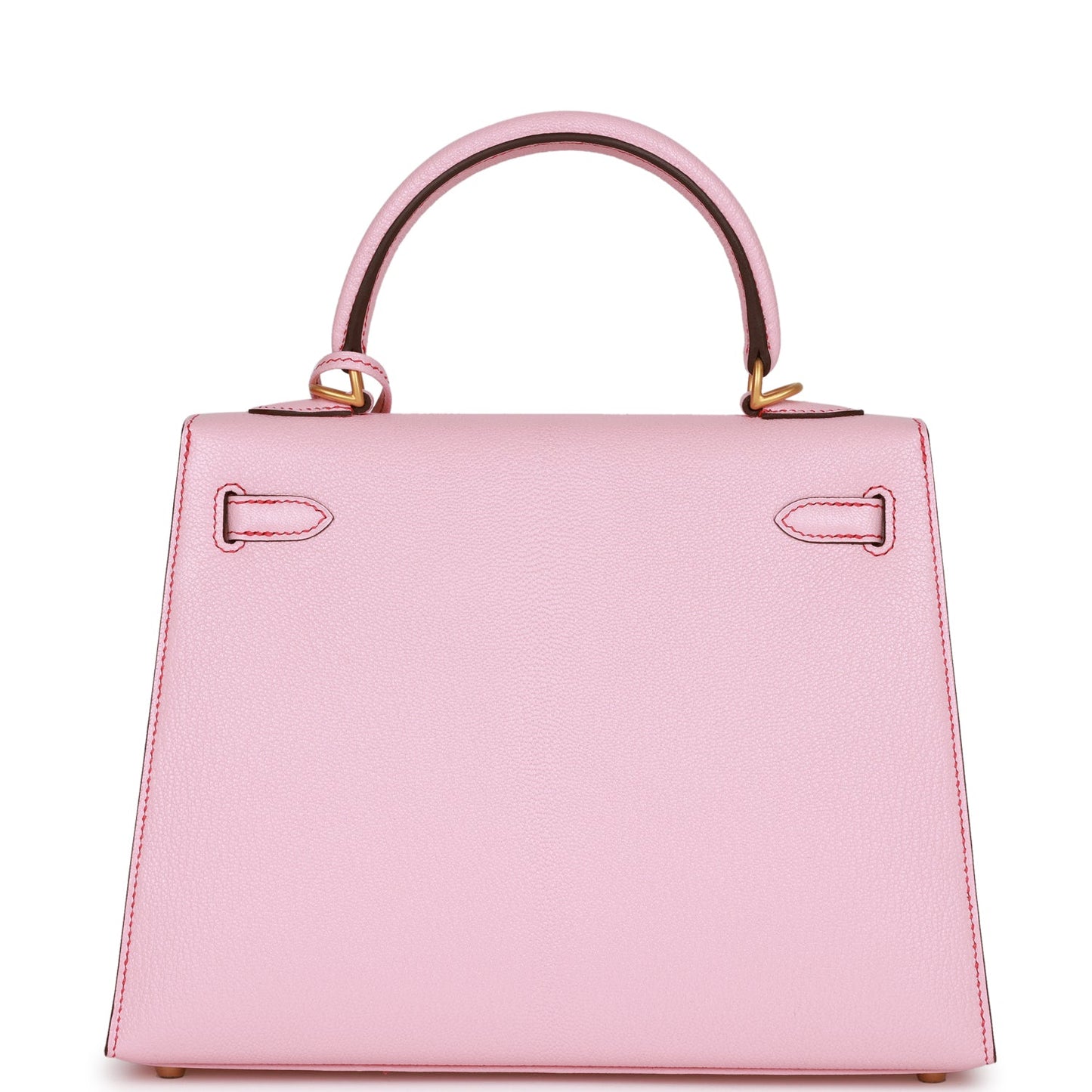 Hermes Kelly 25 Sellier Rose Sakura Chevre Brushed Gold Hardware