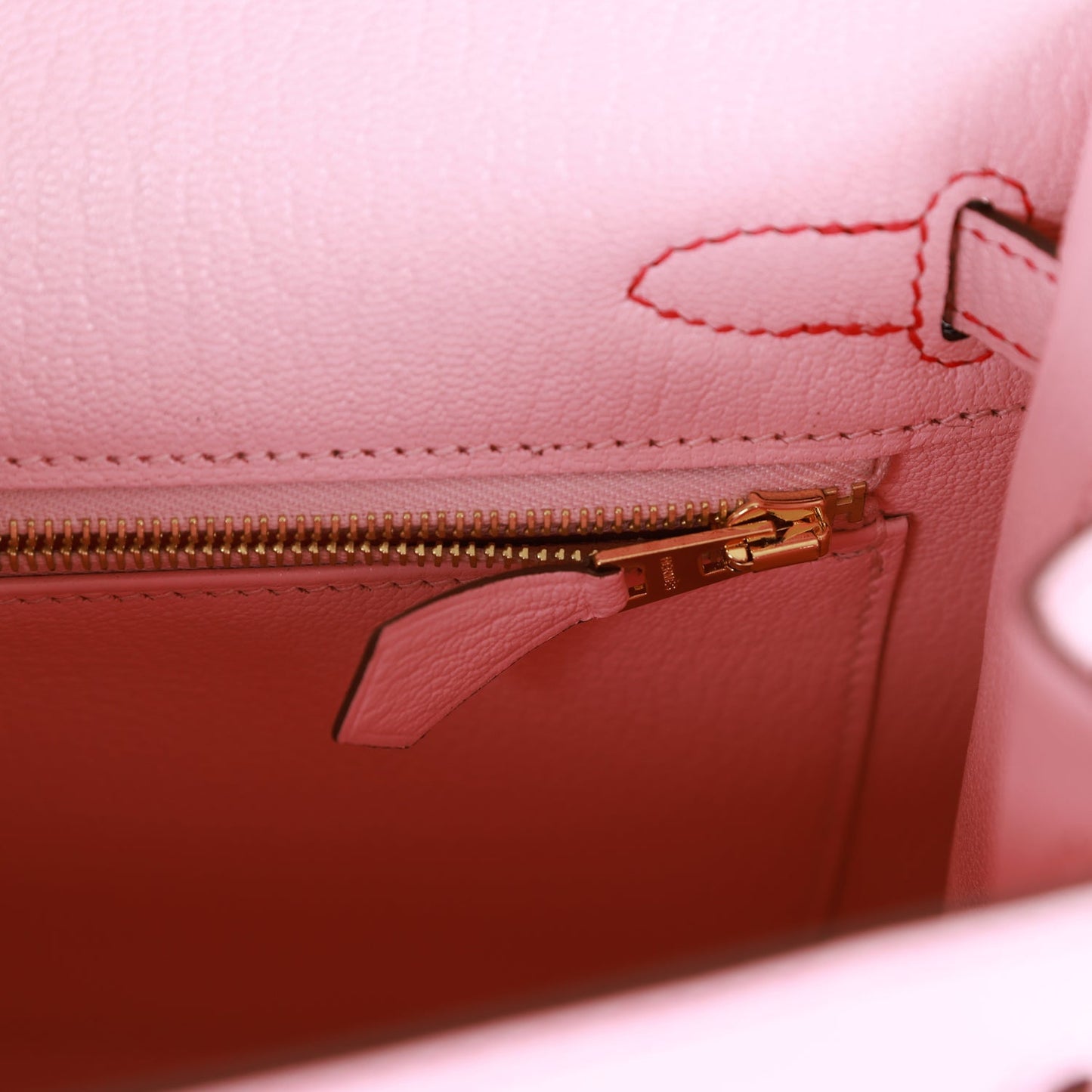 Hermes Kelly 25 Sellier Rose Sakura Chevre Brushed Gold Hardware