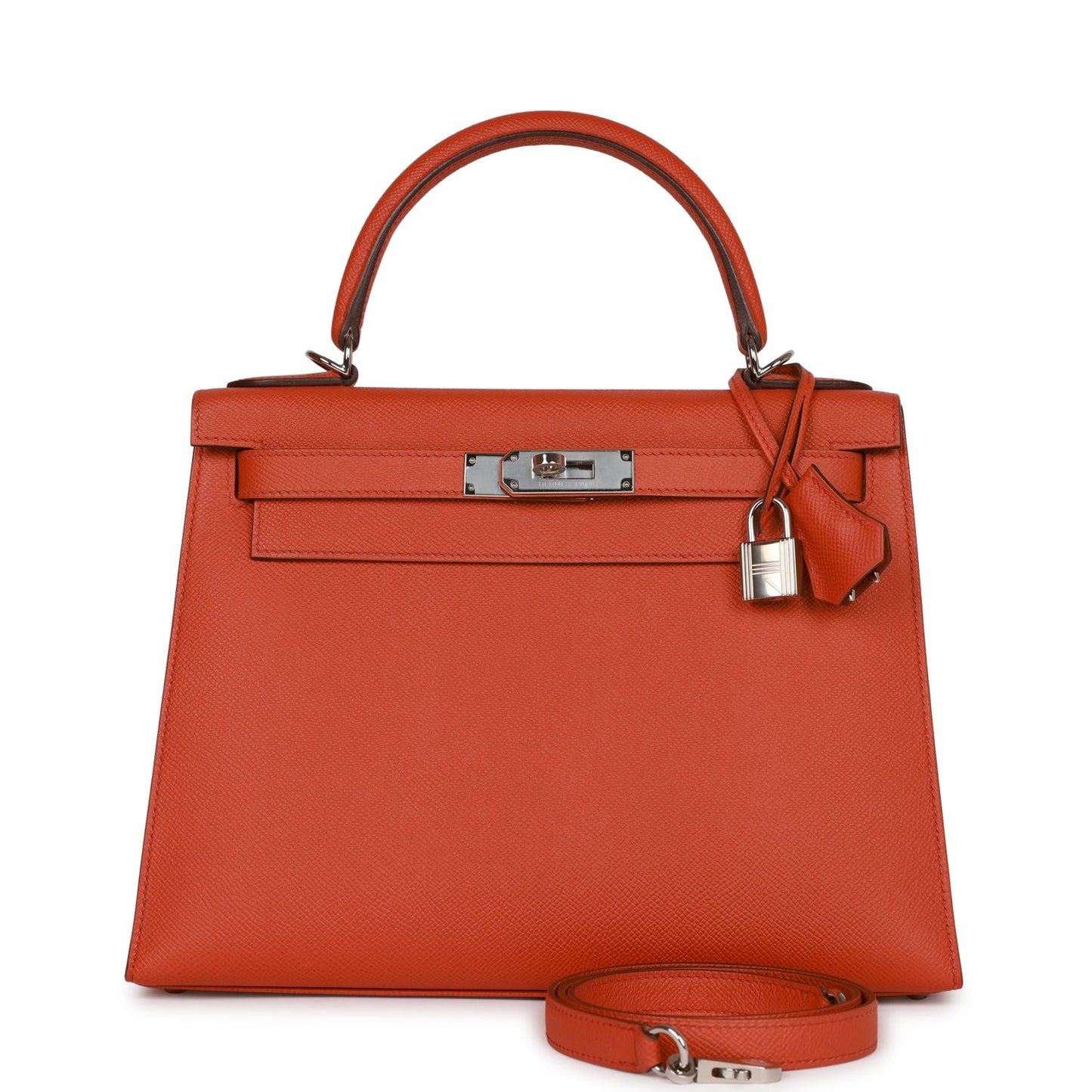 Hermes Kelly 28 Sellier Terre Battue Epsom Palladium Hardware