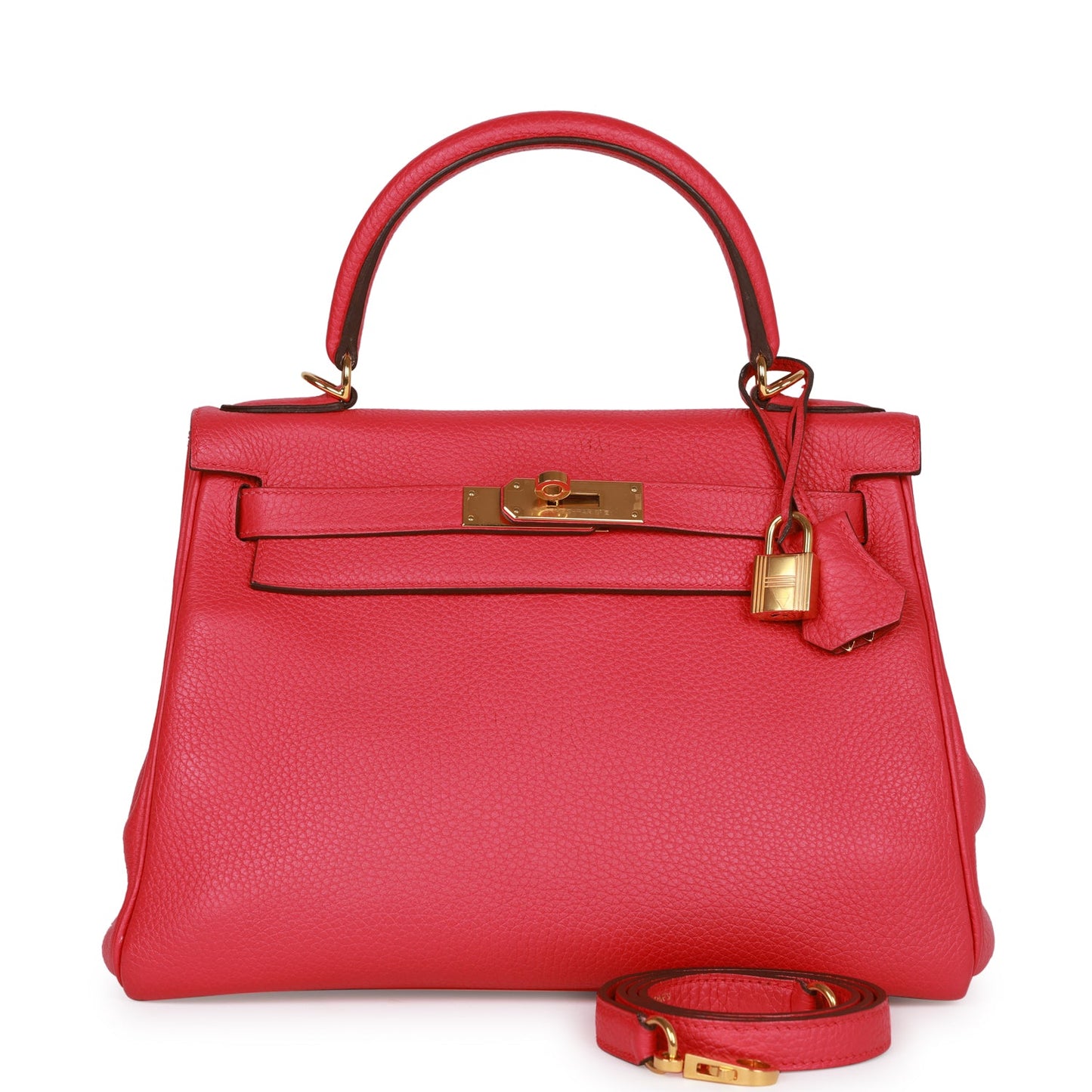 Hermes Kelly 28 Retourne Rose Extreme Clemence Gold Hardware