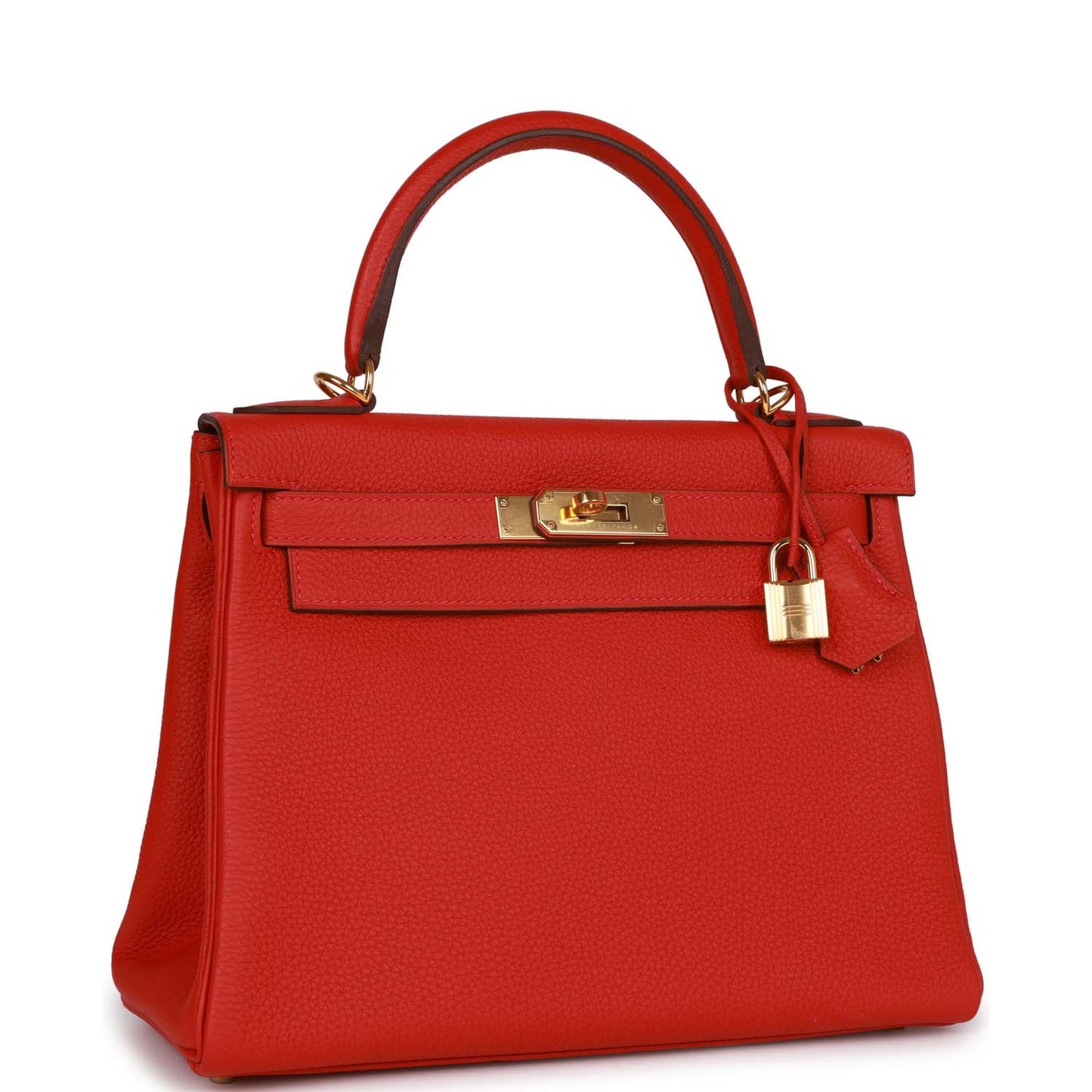Hermes Kelly 28 Retourne Rouge Casaque Togo Gold Hardware